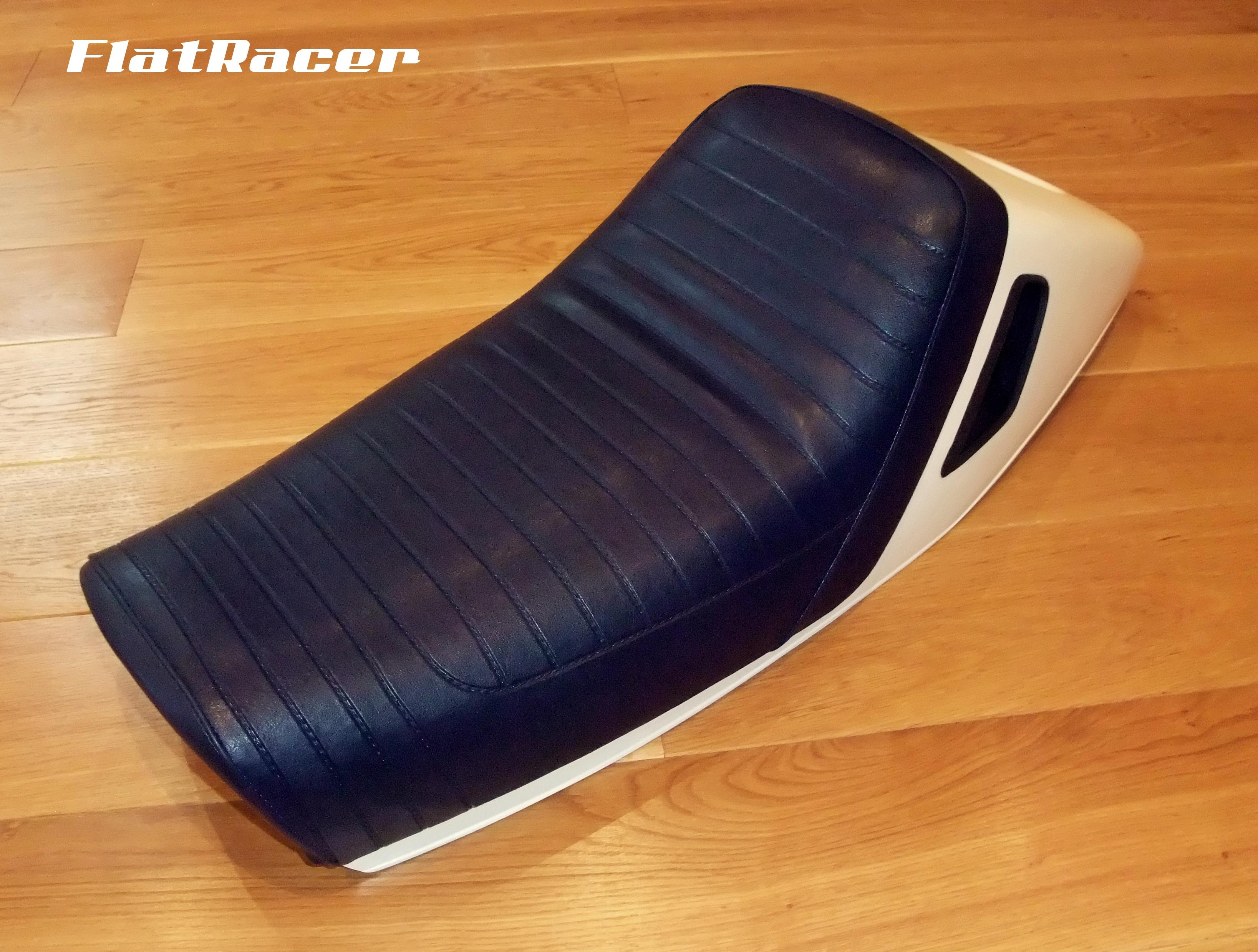 FlatRacer BMW R100 RS 3/4 Solo seat replacement vinyl seat cover + foam - 1978 Motorsport Blue