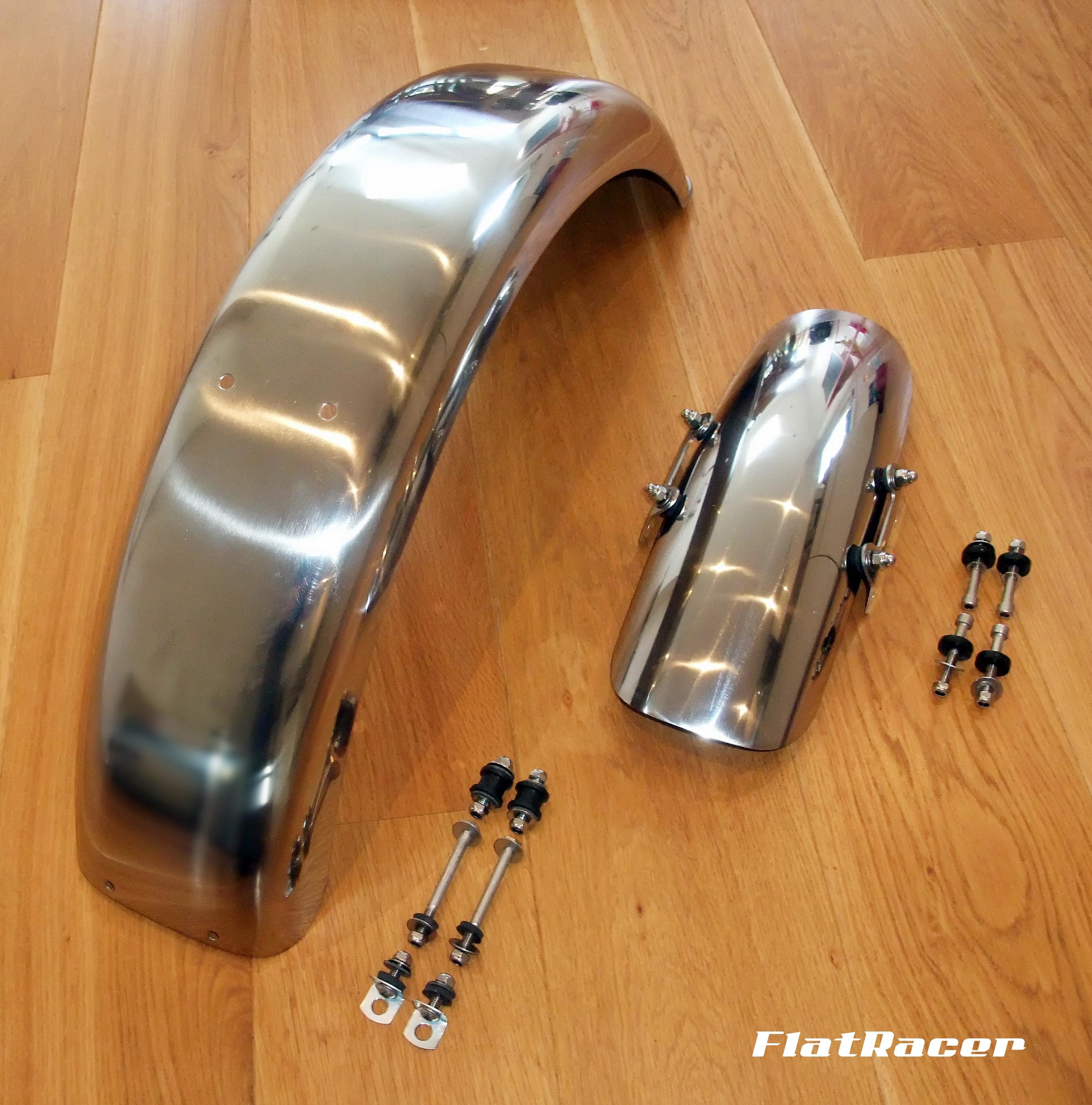 FlatRacer BMW Monolever (85-96) stainless steel mudguard combo