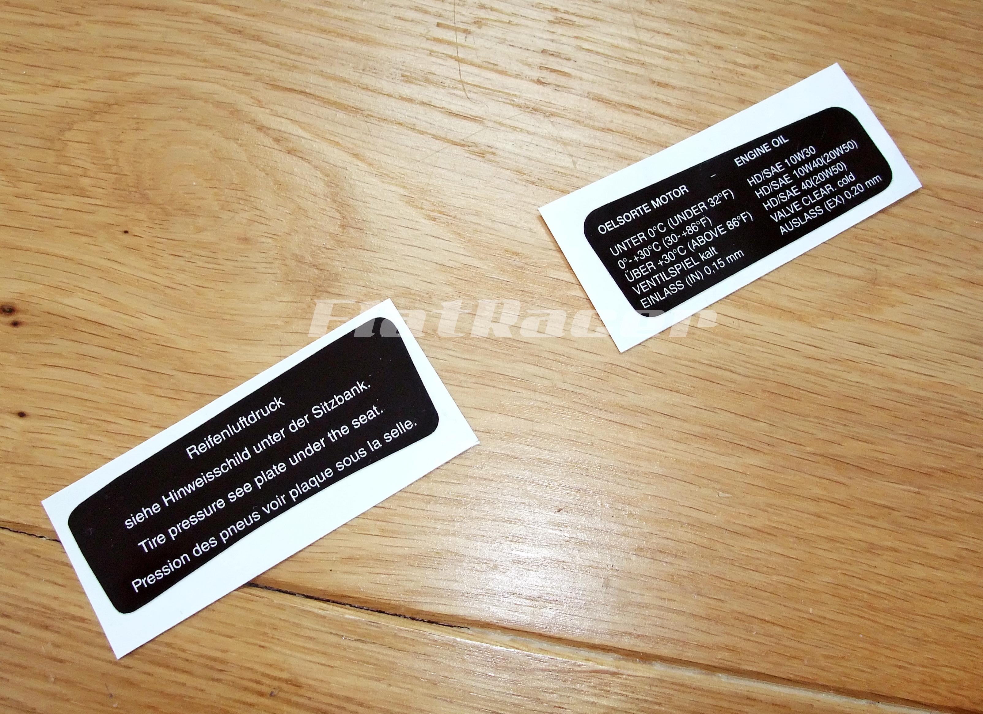 FlatRacer BMW R90S & R100 S & CS dash board panel stickers (pair)