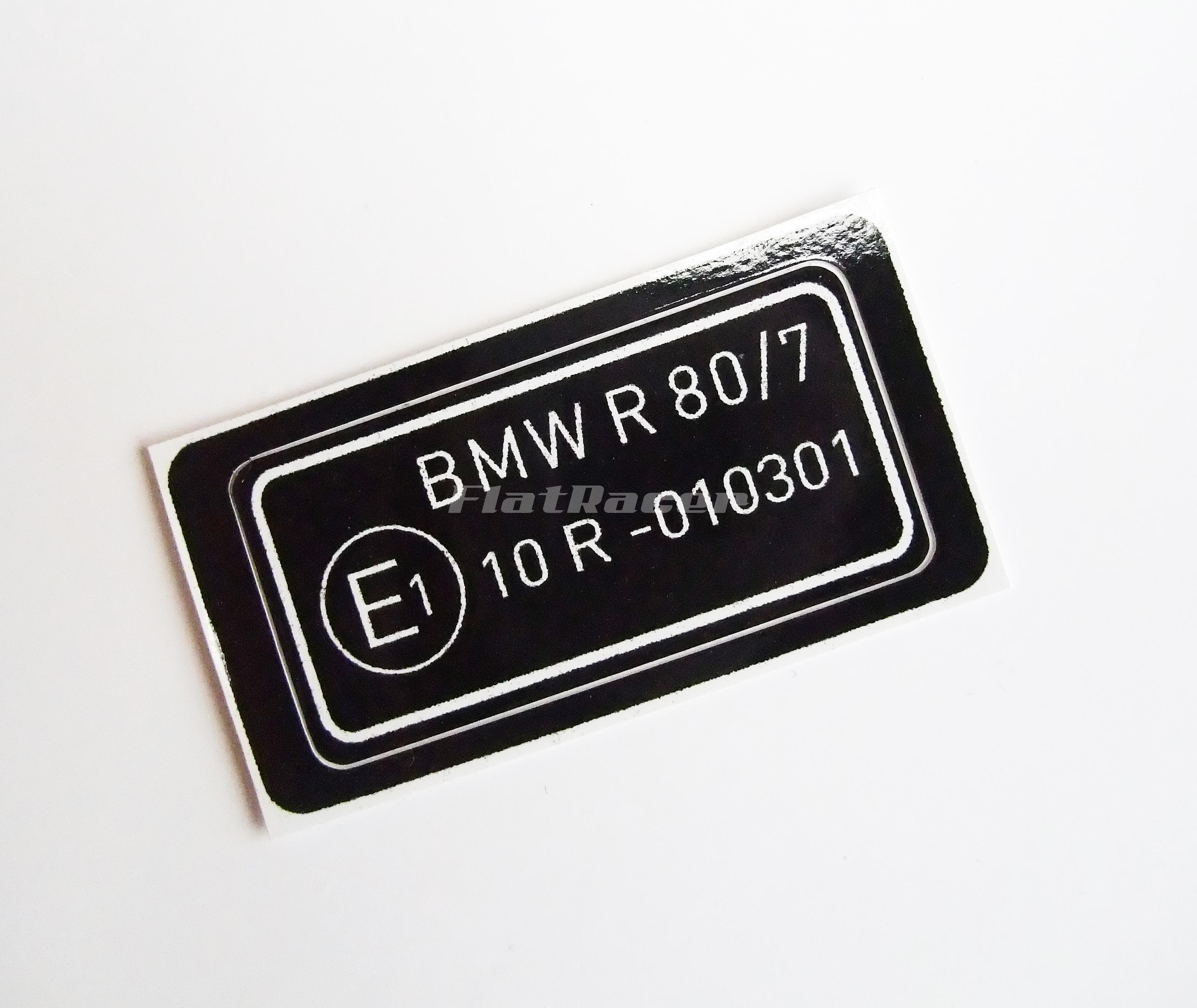 BMW R80/7 - Series 7 (76-84) E1 homologation sticker - 10R - 010301