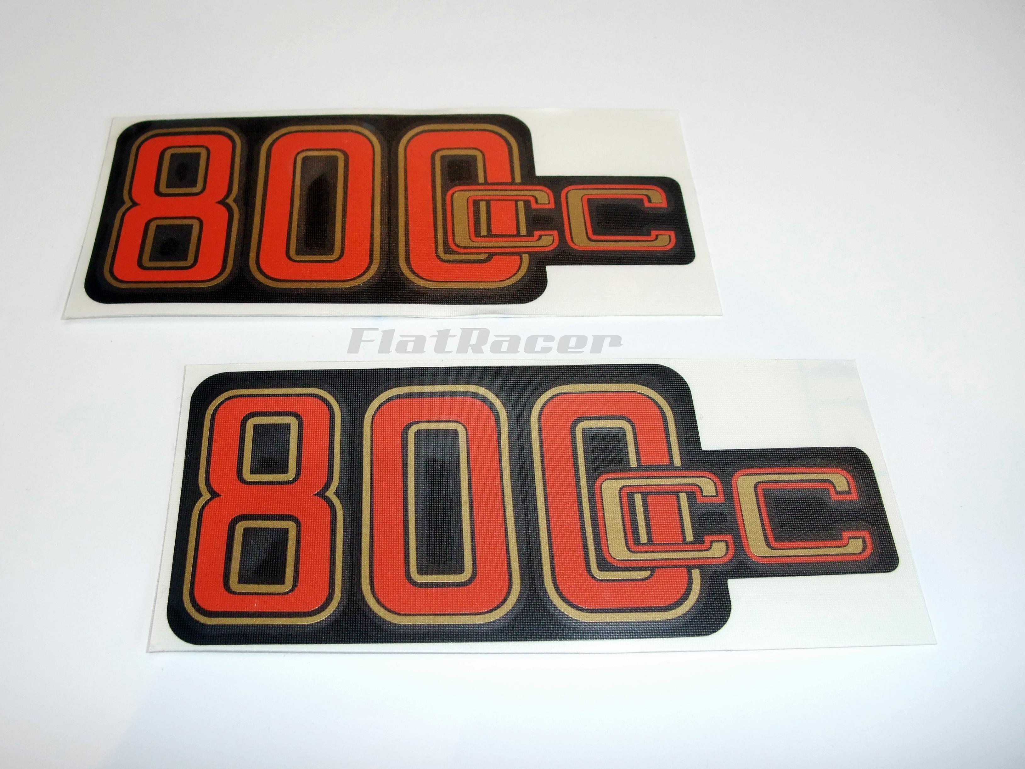 BMW R80 - 800cc battery side panel cover transfers (pair) - Red & Gold -  46631237265