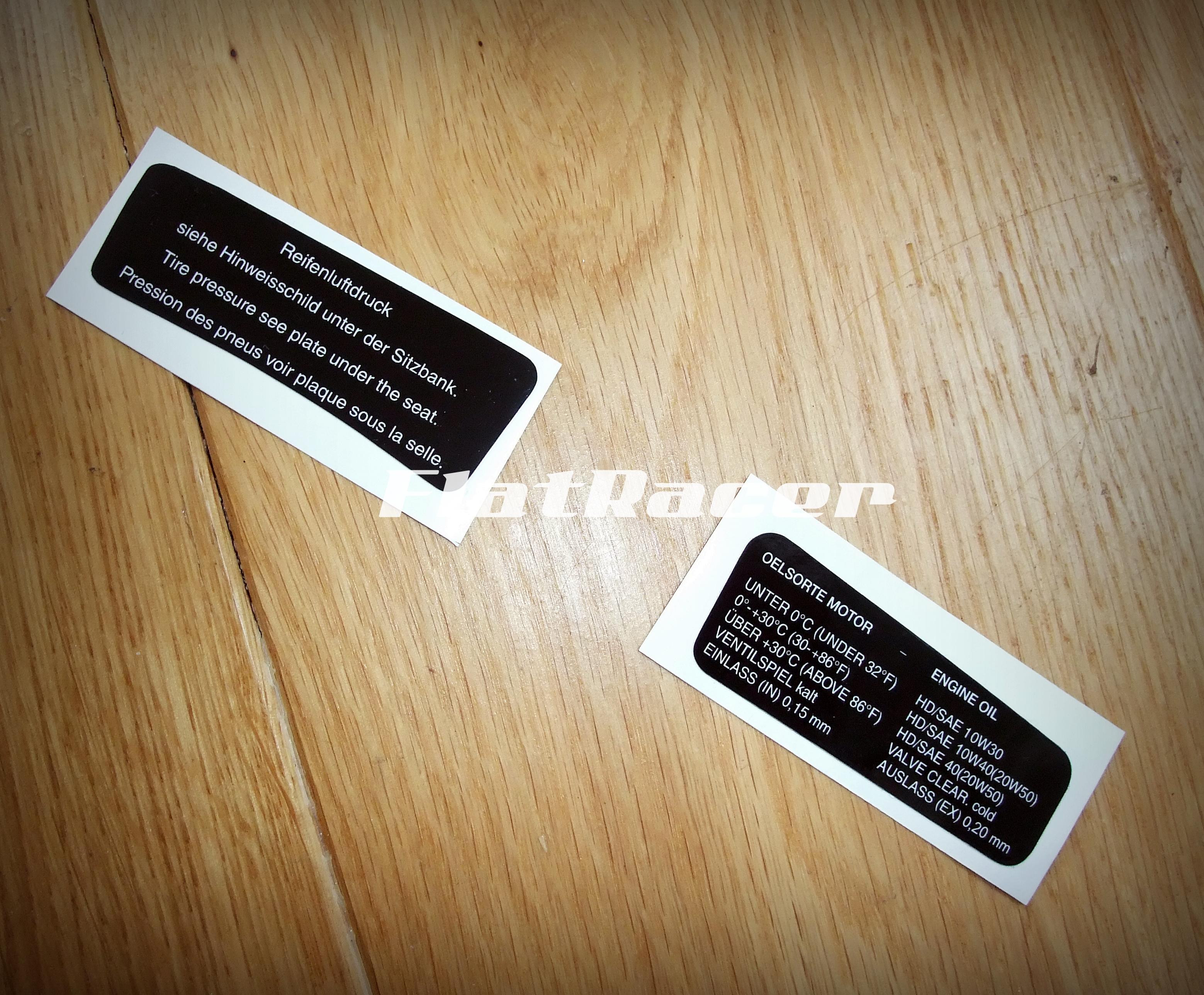 FlatRacer BMW R90S & R100 S & CS dash board panel stickers (pair)