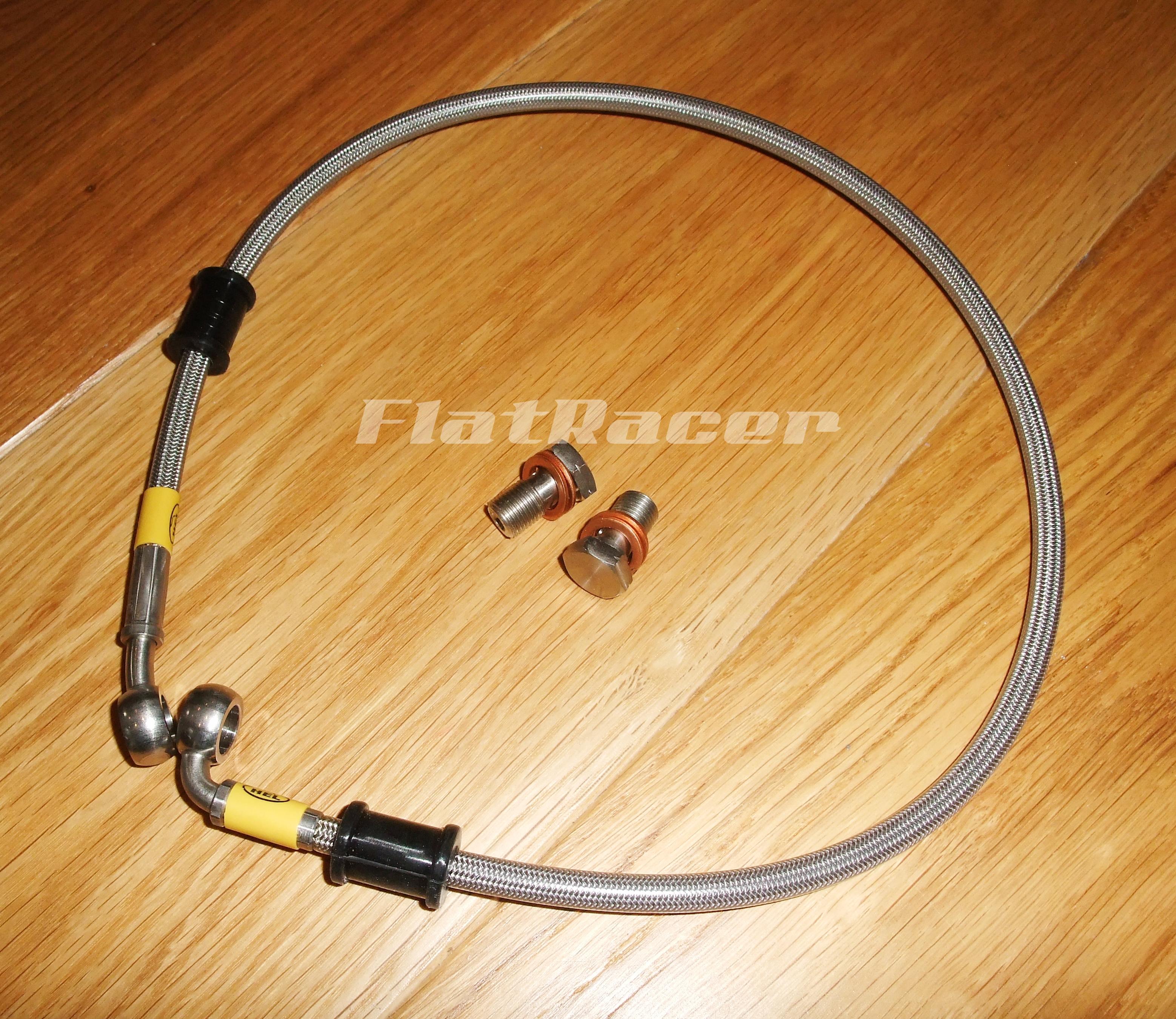 BMW Airhead Boxer s/s braided brake hose - REAR brake disc (LONG)
