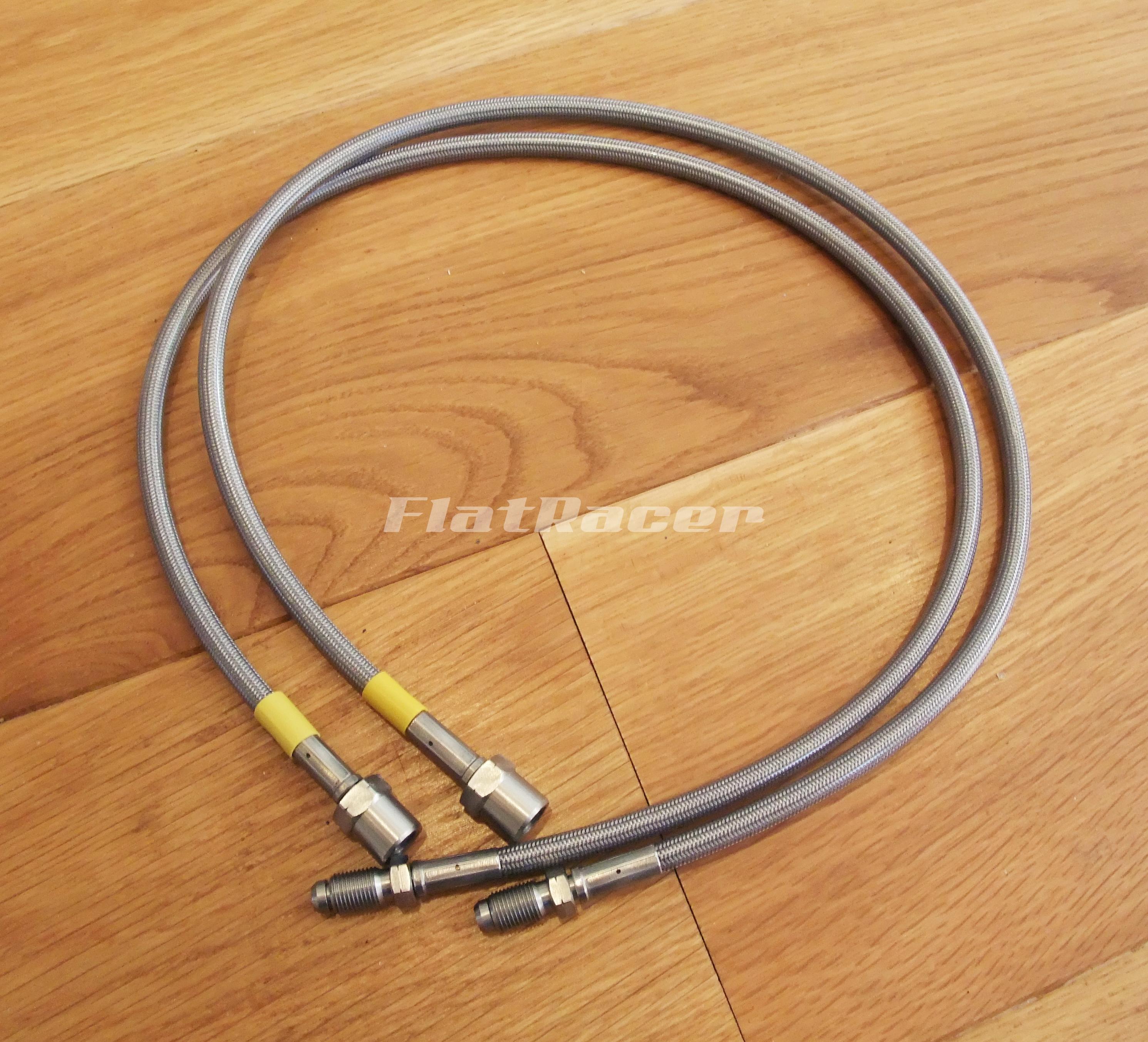 BMW Airhead Boxer (73-80) s/s braided brake hose - FRONT - 2 lines (STANDARD)