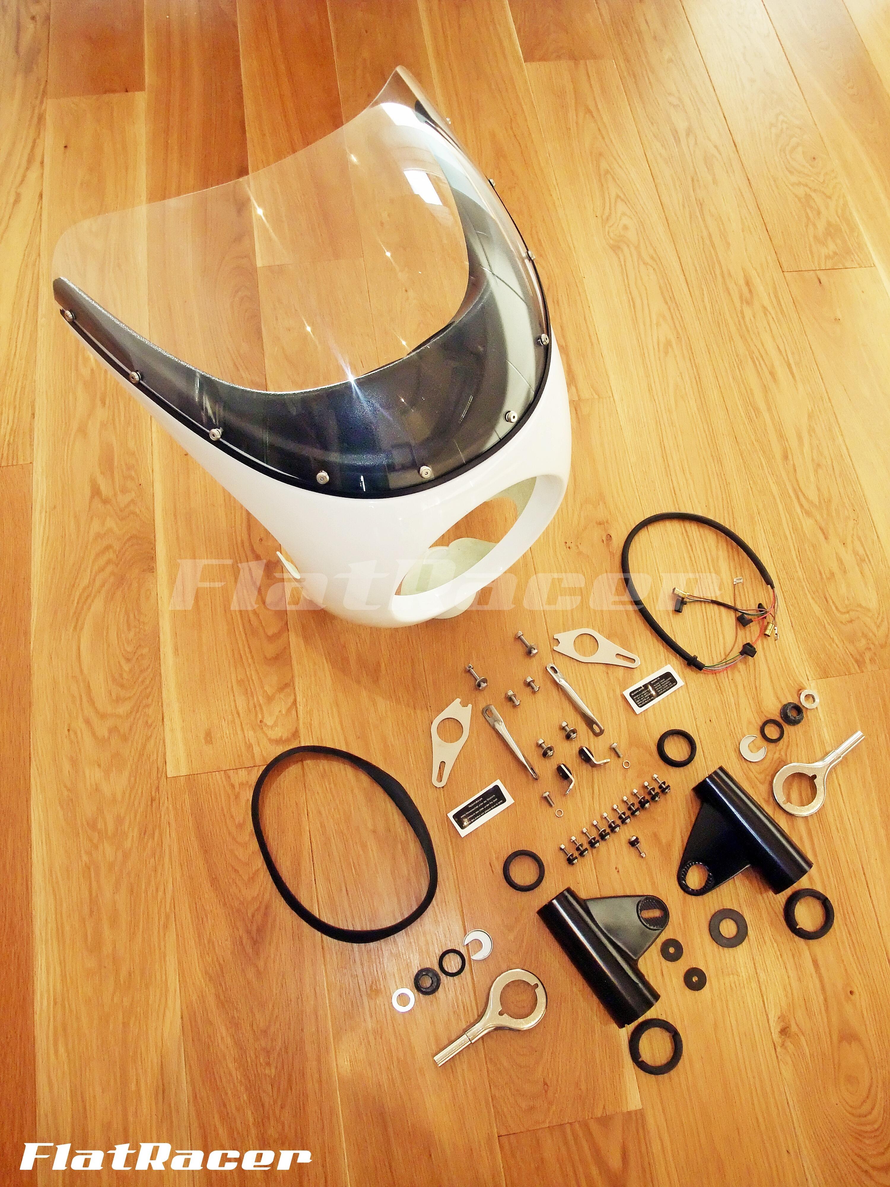 FlatRacer BMW R2v Airhead Boxer R90S R100S & R100CS replica cockpit fairing - FULL kit