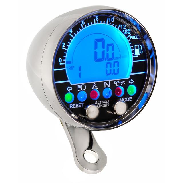 Acewell 70mm billet alloy electronic speedometer / tachometer