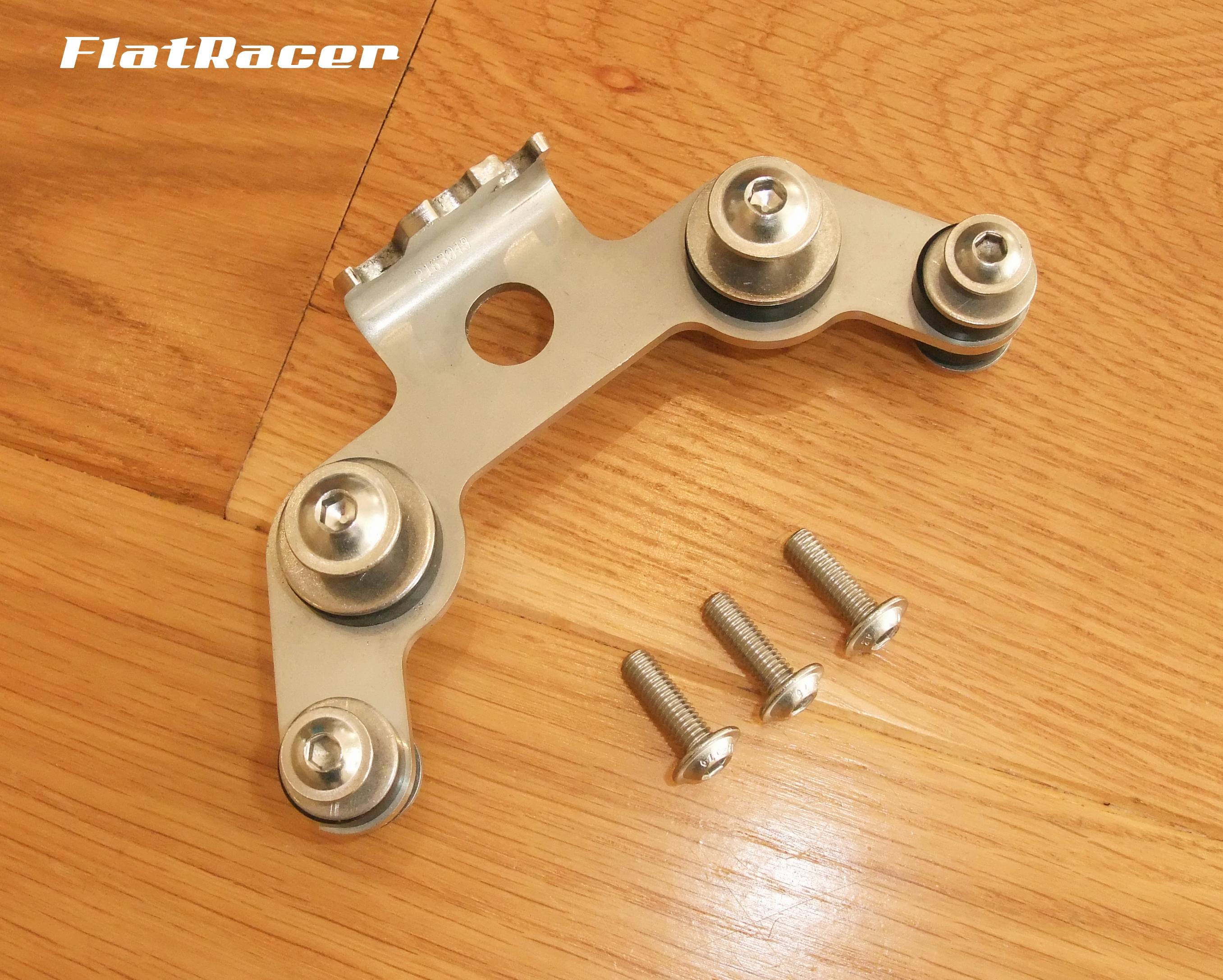 FlatRacer BMW Airhead Boxer stainless steel low instrument cluster bracket - with fittings
