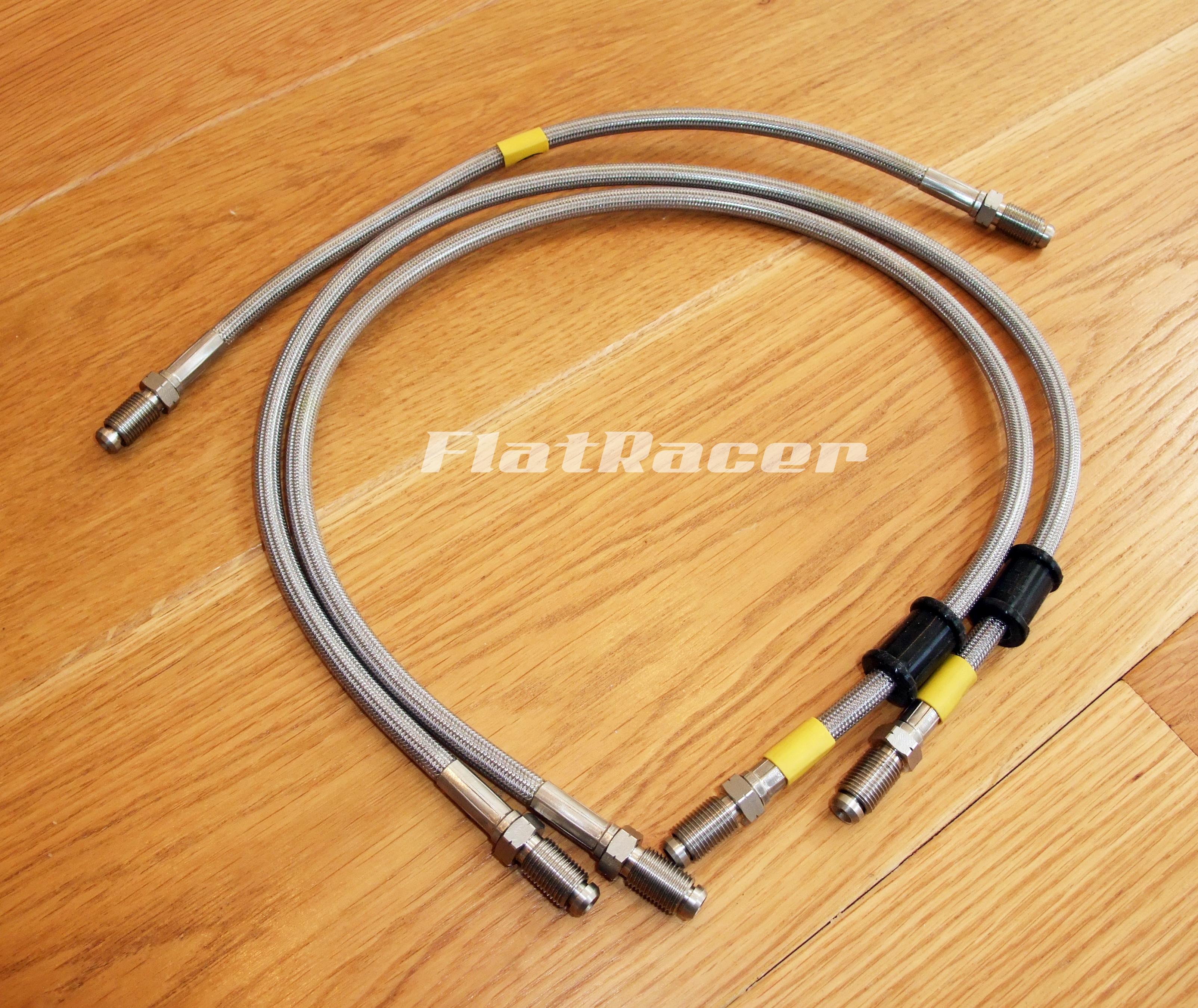 BMW R100 RS Monolever (1987 on) s/s braided brake hose - FRONT - 3 lines - HBF0552