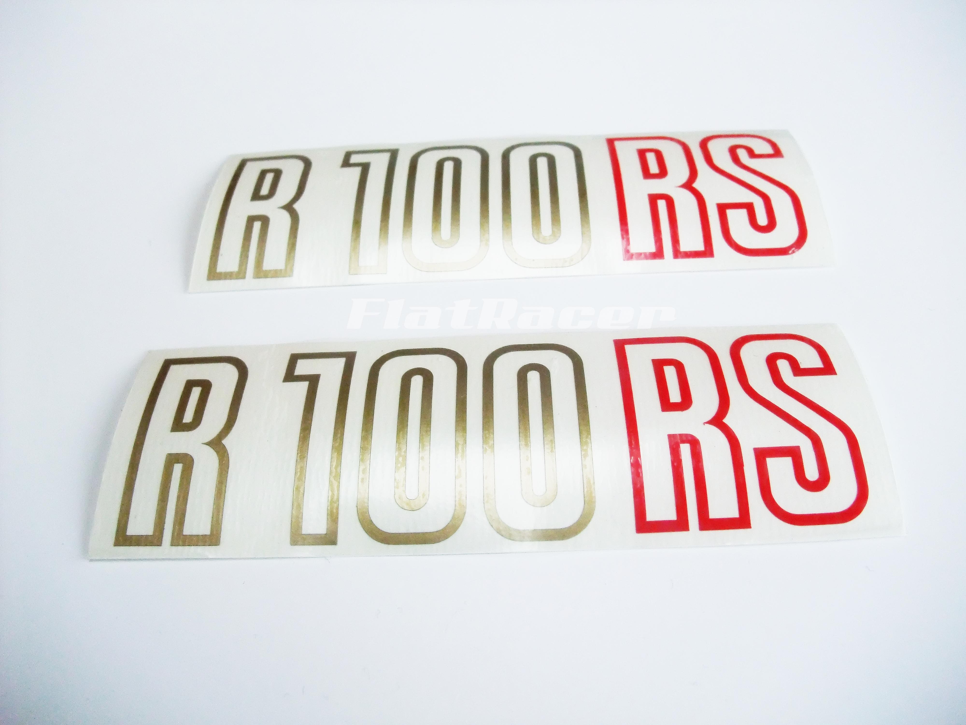 BMW R100 RS battery side panel covers sticker (pair) - Gold & Red -  51142301944
