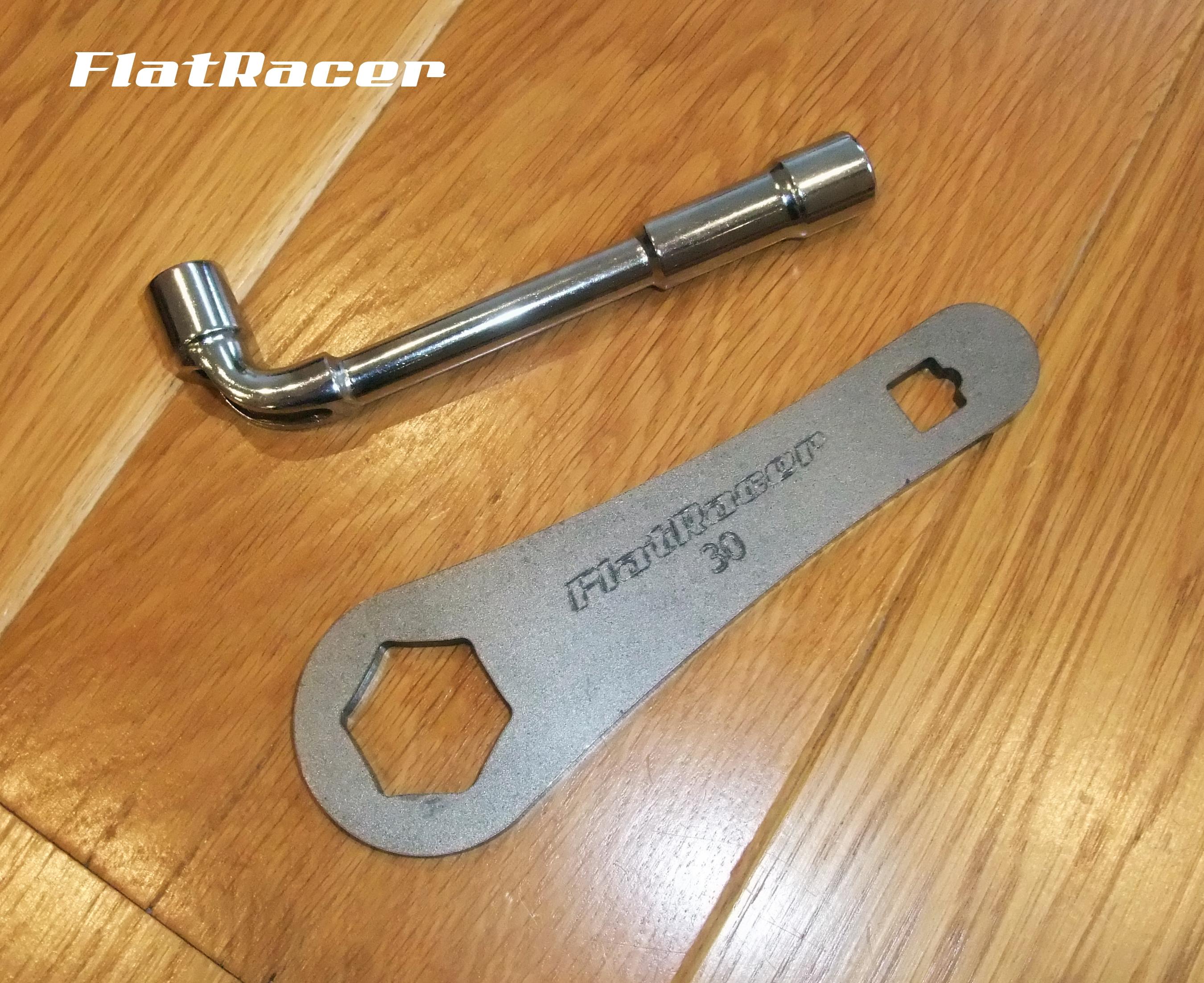 FlatRacer BMW Airhead Boxer 30mm spanner tool set - BMW /5 fork bottom nuts