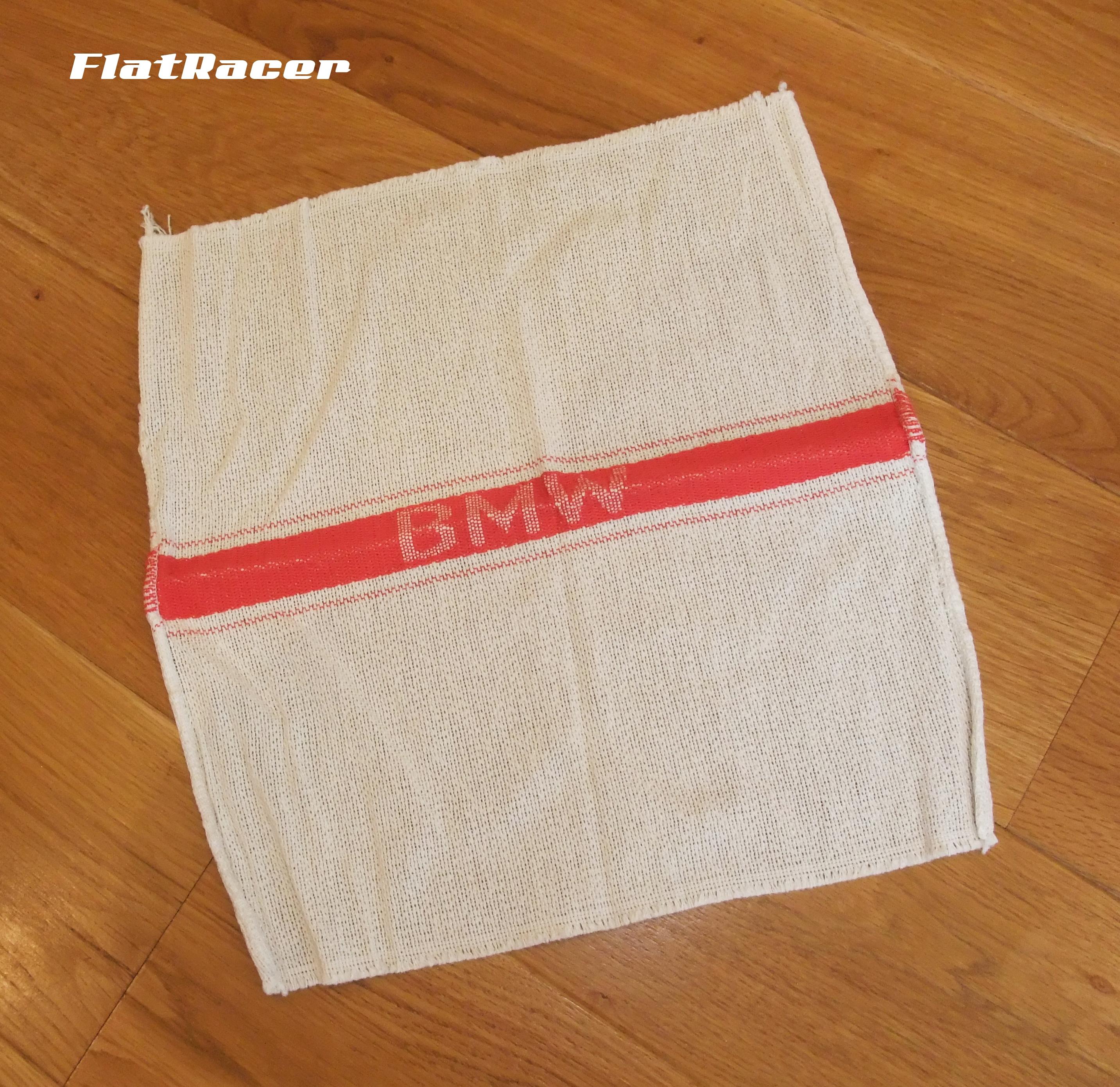 BMW Airhead Boxer tool kit rag towel - red lettering