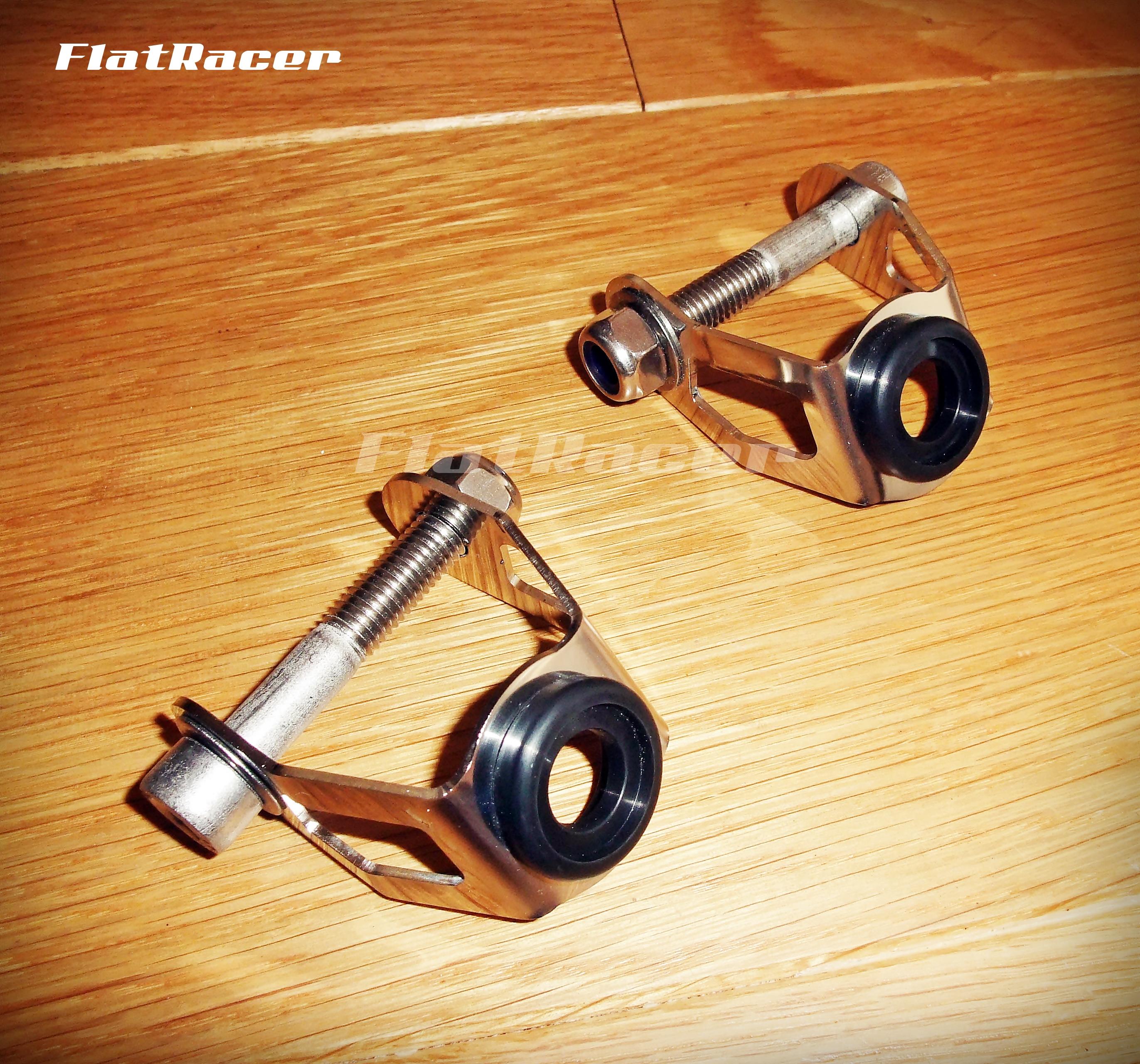 FlatRacer BMW /6 & /7 Series (73-80) polished s/s front brake hose clamp set (pair)