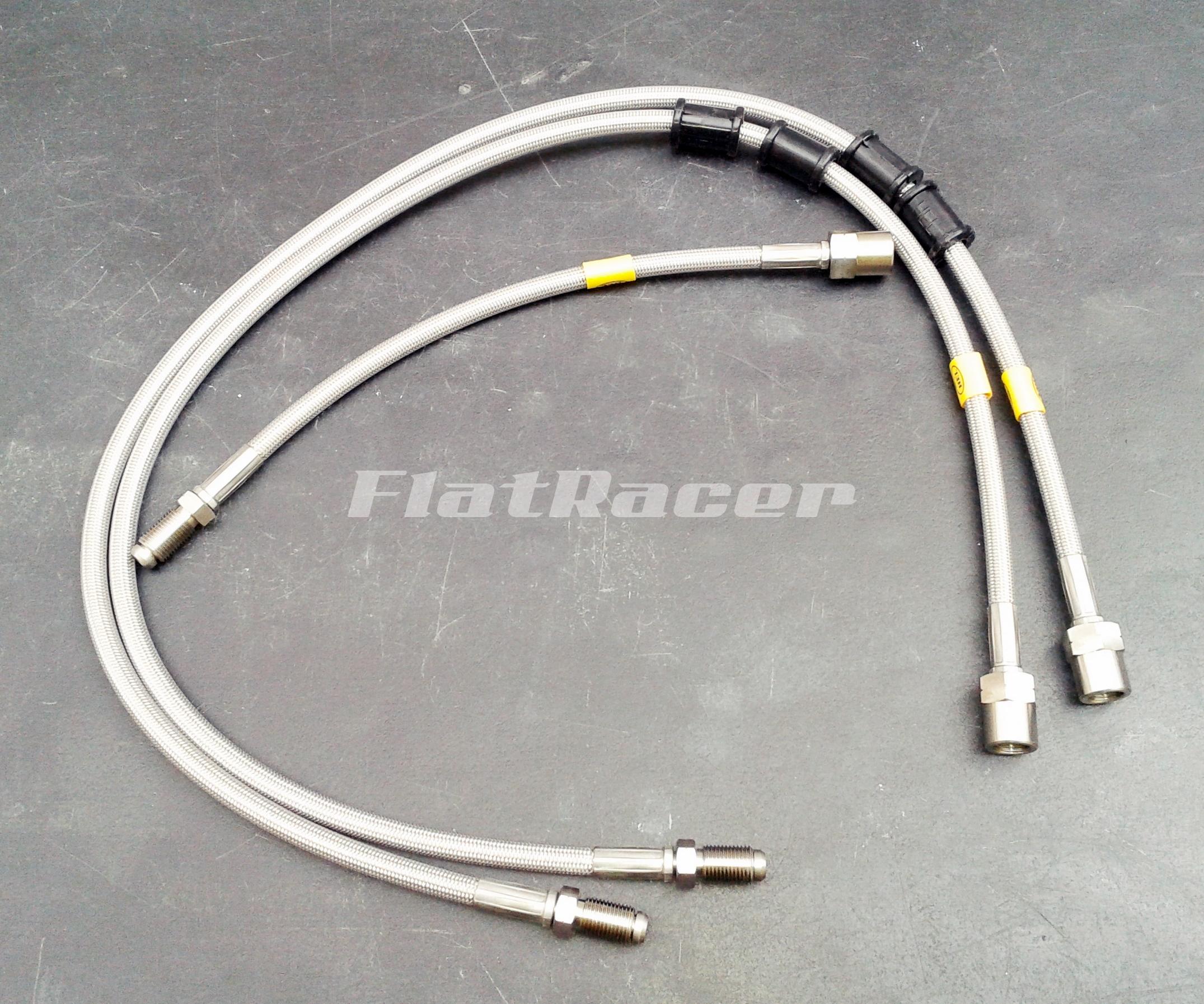 BMW Airhead Boxer Series /7 (81-84) s/s braided brake hoses - FRONT - 3 lines (LOW BARS)