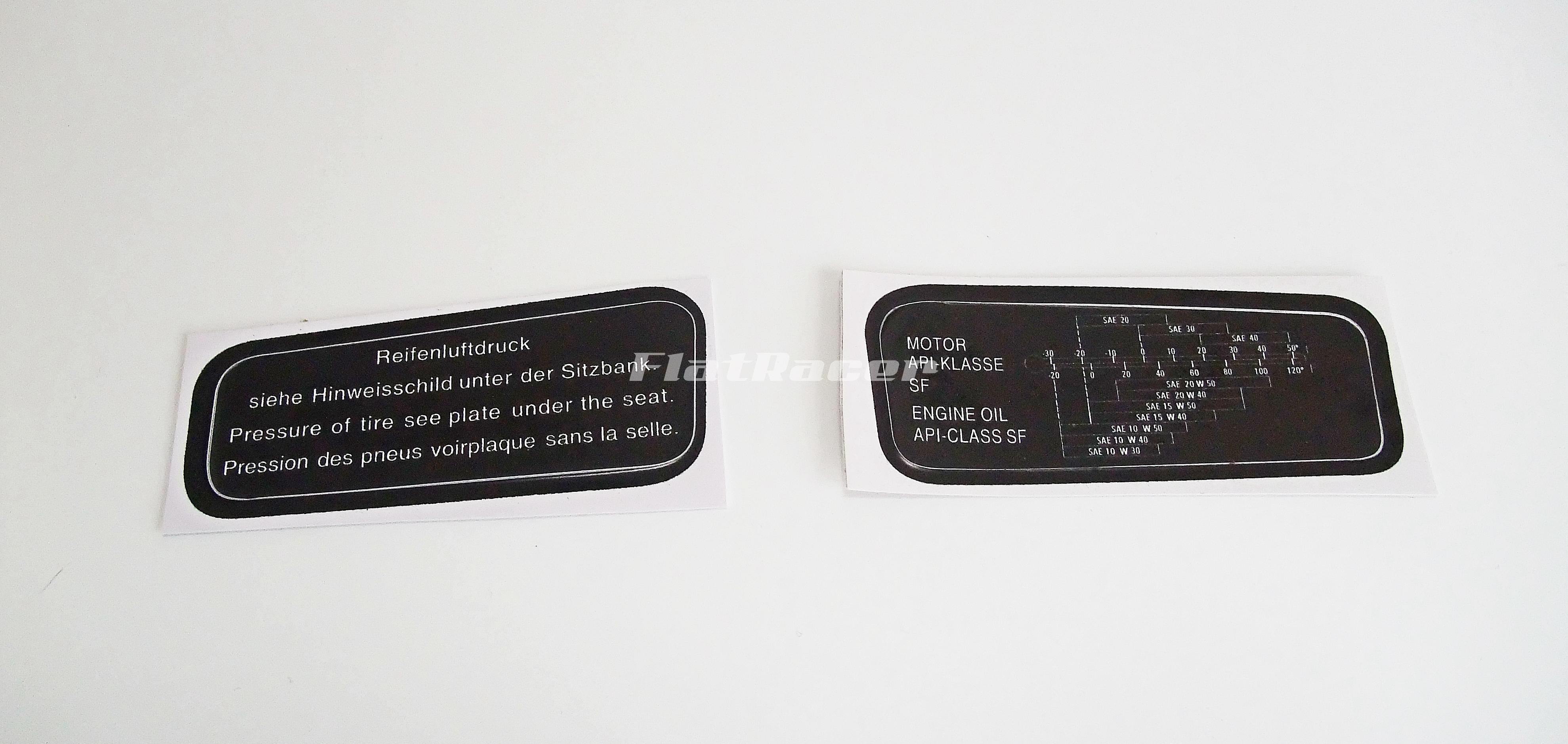 FlatRacer BMW R100RS dash board panel stickers (pair) - 46631235635 + 46631338232