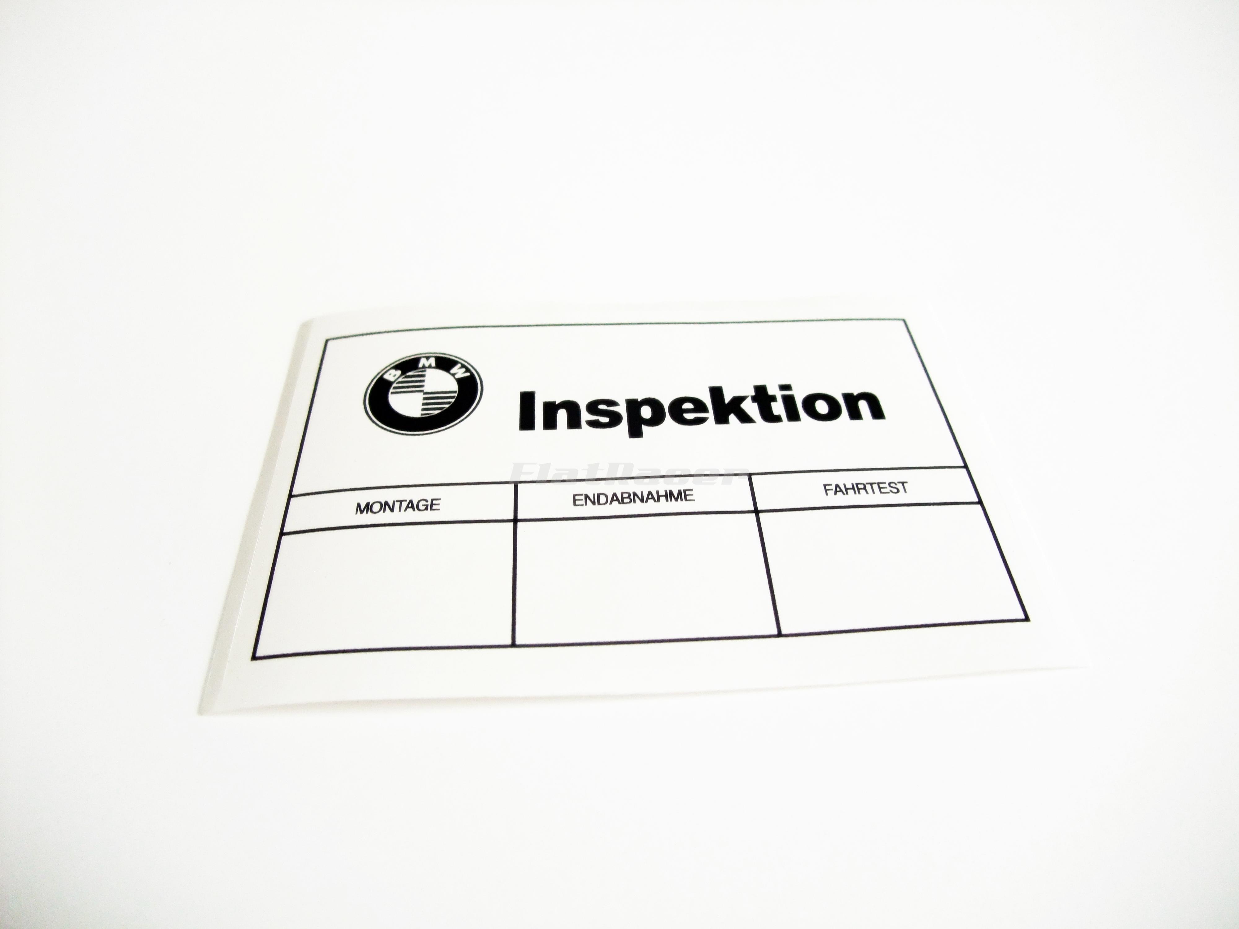 BMW Inspektion self adhesive white label