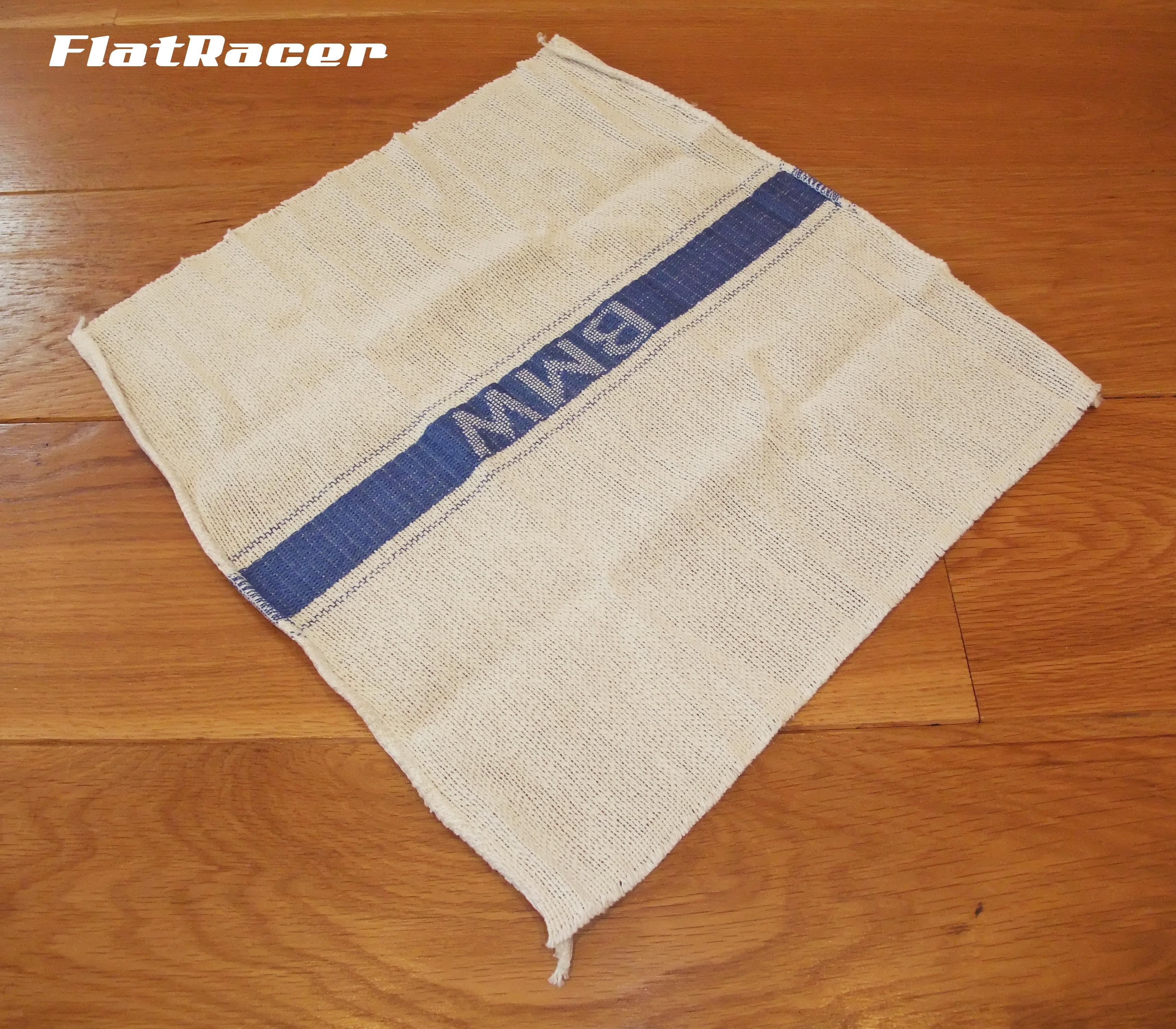 BMW Airhead Boxer tool kit rag towel - blue lettering
