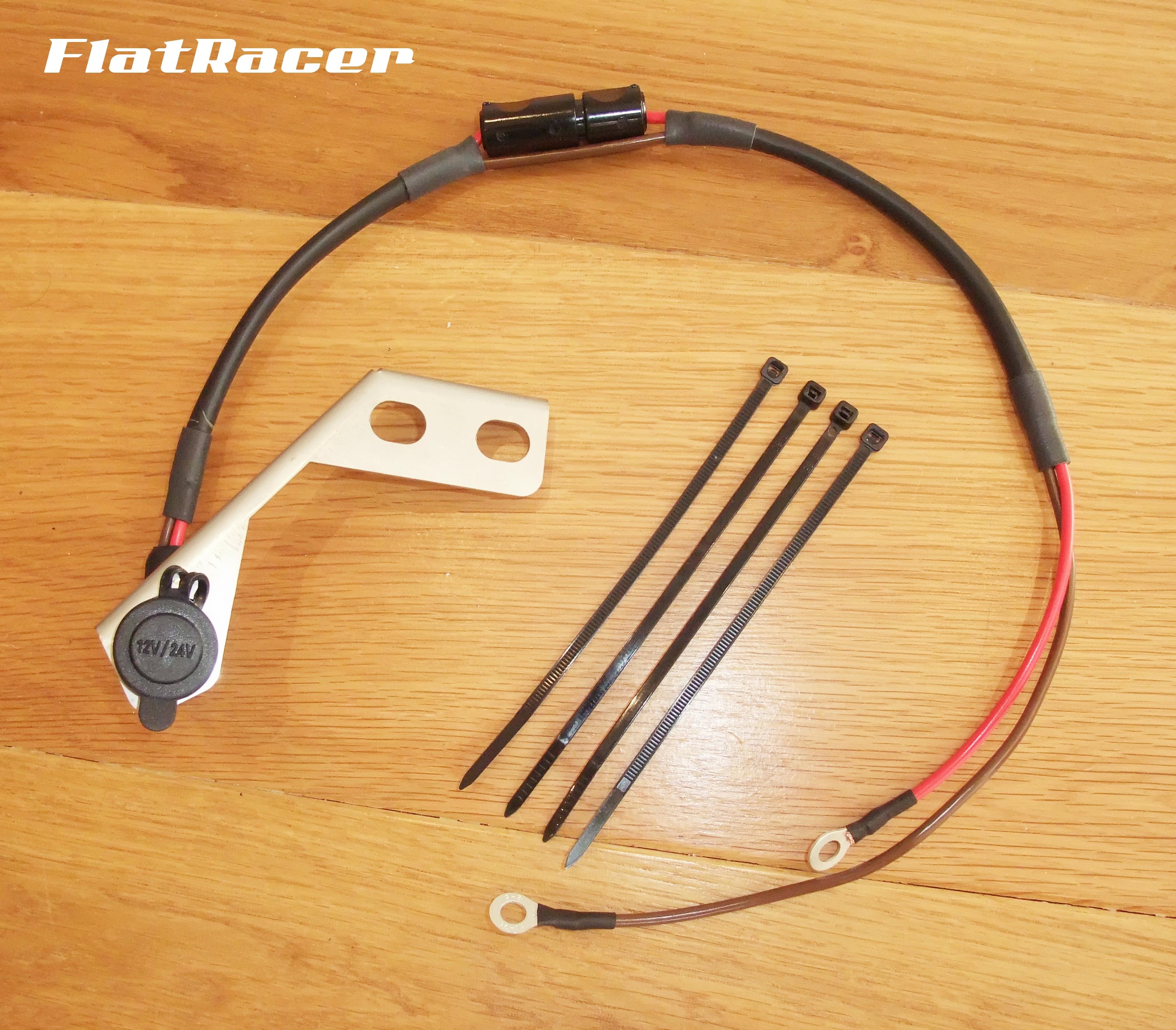 FlatRacer BMW Airhead Boxer (70-84) DIN 12v auxiliary power socket kit