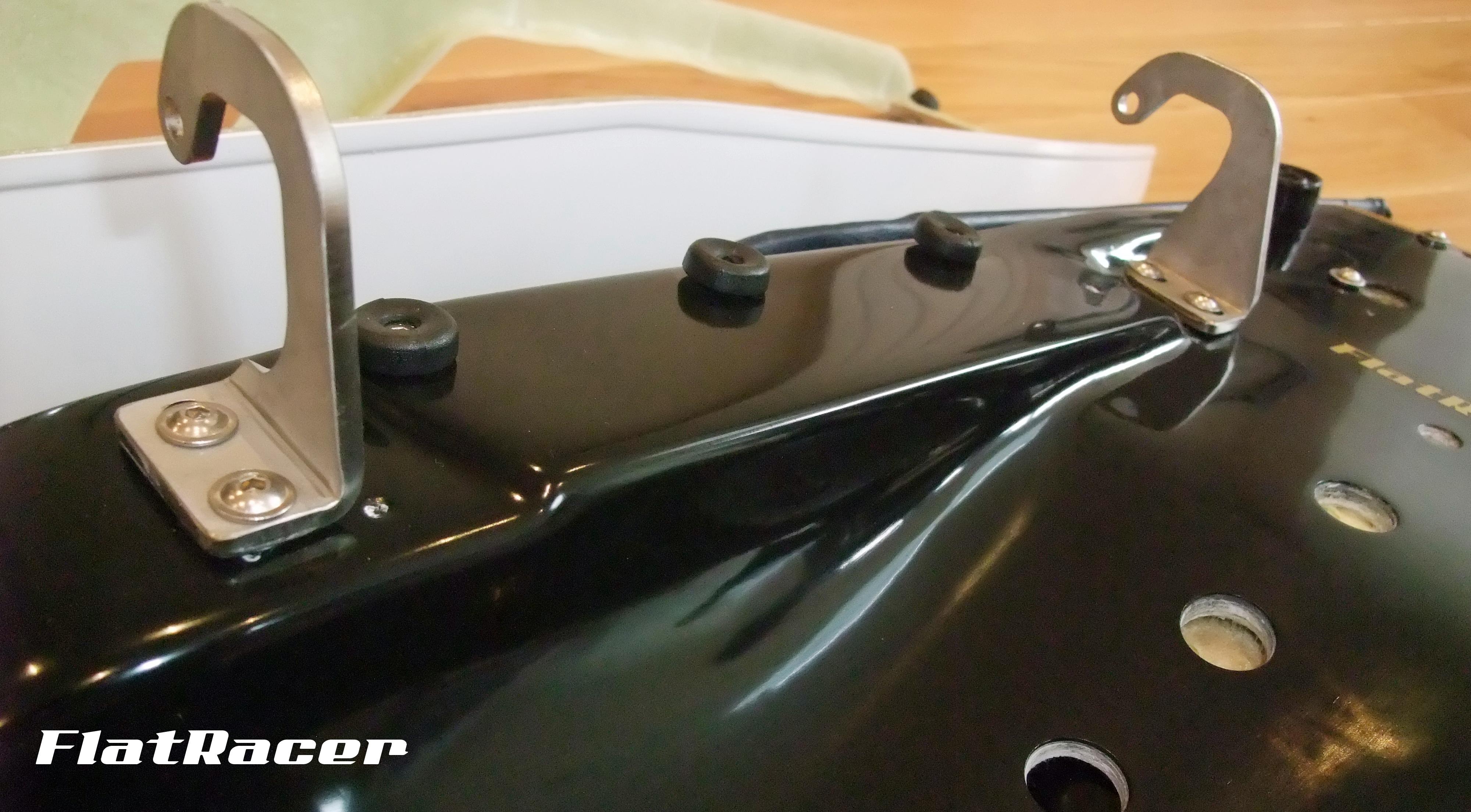 FlatRacer seat rubber buffer stop - 18 W x 6.5 H x 7mm hole