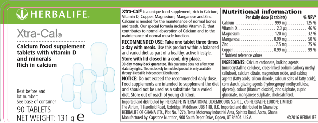 Nutritional Information Herbalife Xtra Cal