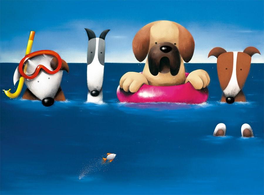 Doggie Paddle by Doug Hyde - Limited Edition art print ZHYD592