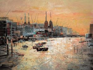 Low Tide, Battersea by Tom Butler - Limited Edition art print LBTL075