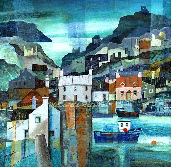 Fishing Village VI by Gillian McDonald - landscape art print