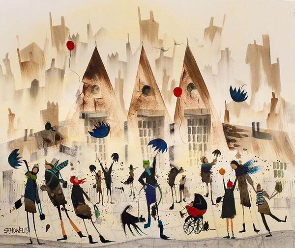 Rainy Days and School Days by Sue Howells - Limited Edition art print