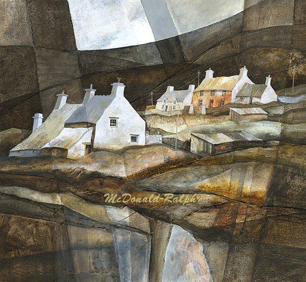 Beach Cottages III by Gillian McDonald - landscape art print
