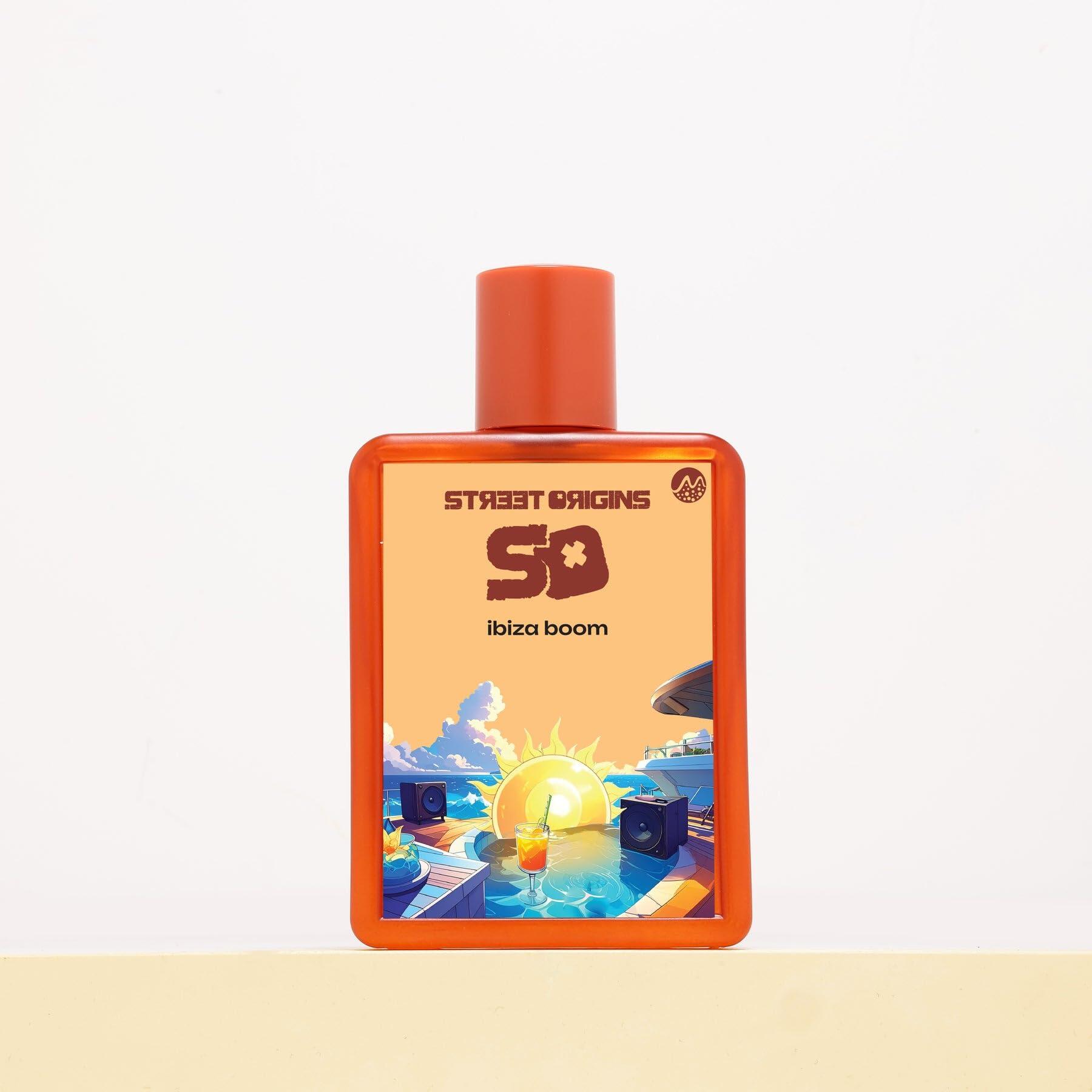 Street Origins Ibiza Boom (Mars) Eau de parfum pour homme ? 75 ml ? Eau de parfum de niche de luxe ? Parfum bois? frais marin ?pic? avec notes de mer, bergamote, poivre noir, pomme, patchouli et