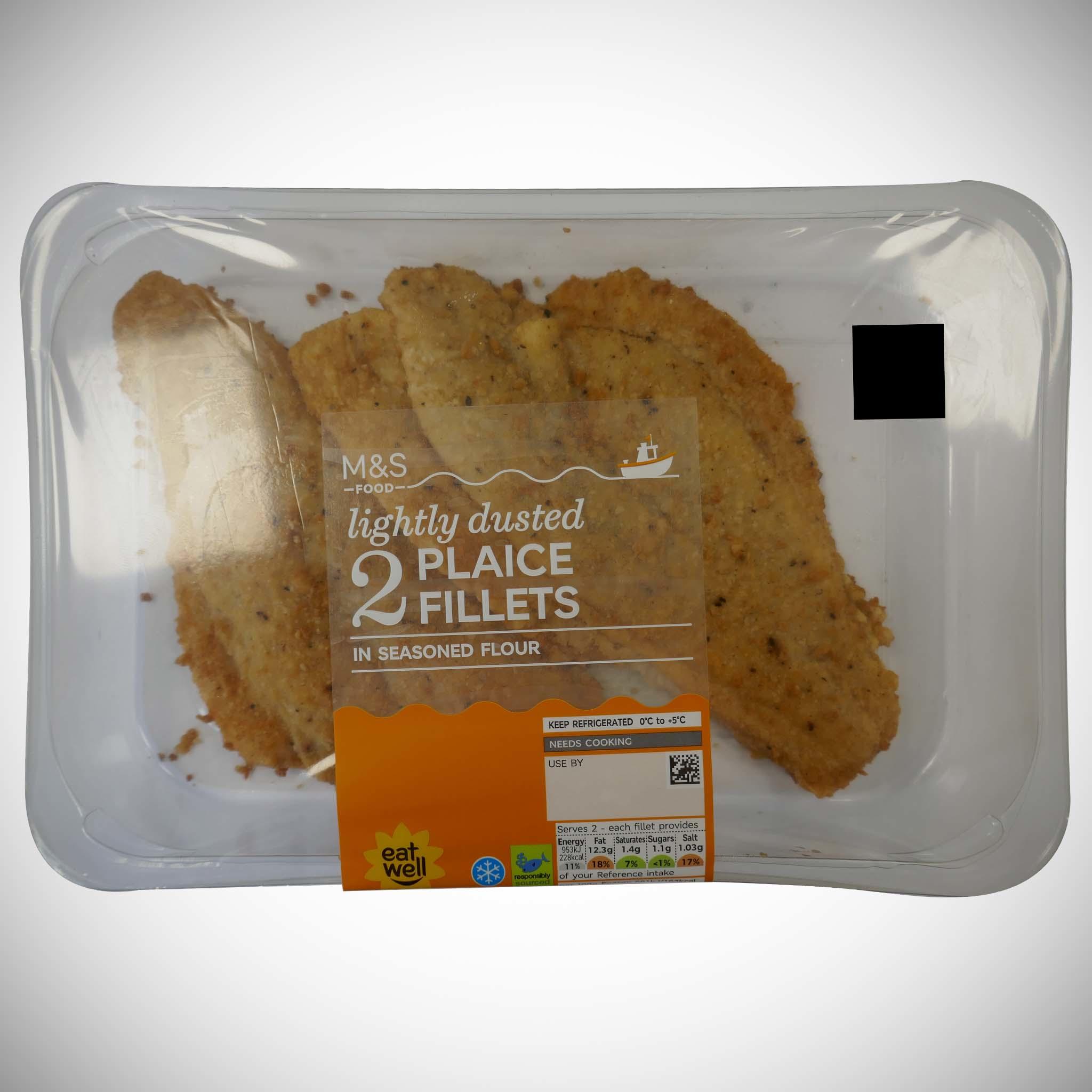 2 Lightly Dusted Plaice Fillets 280g