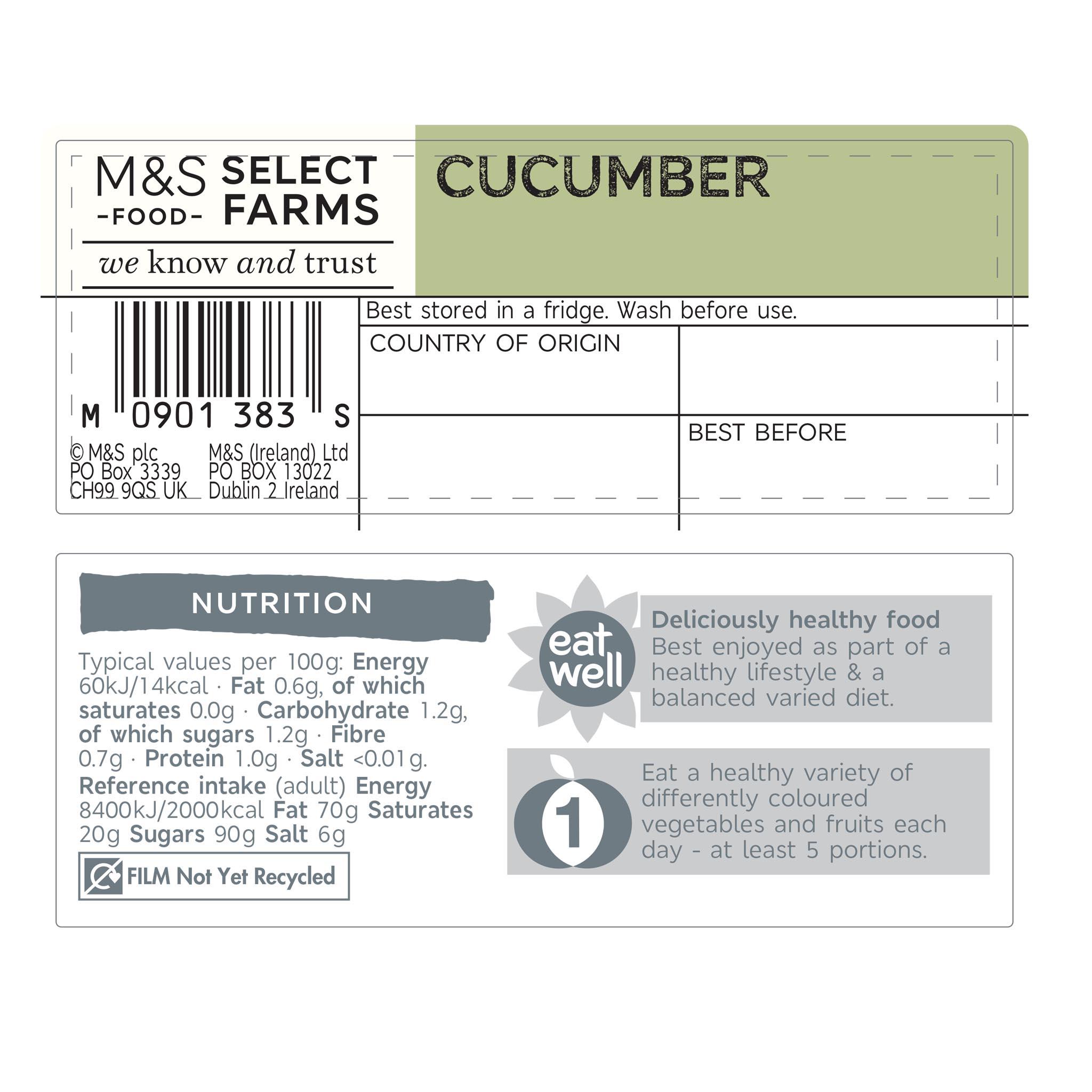 Whole Cucumber x 1 Label