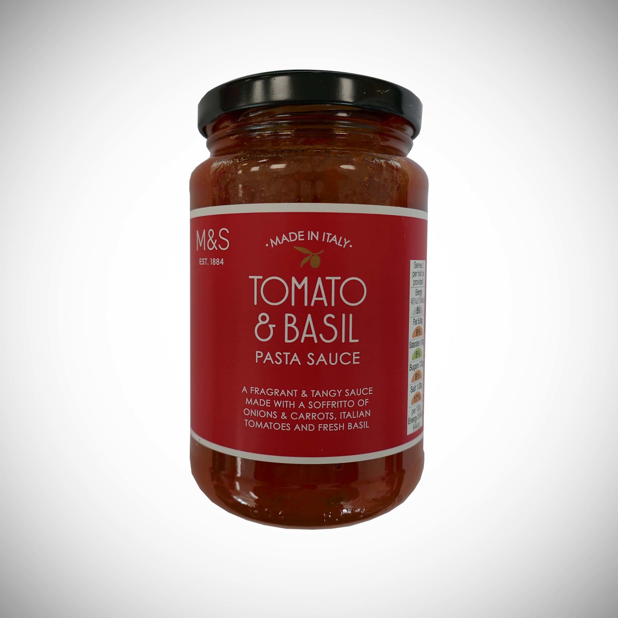Tomato & Basil Sauce Label