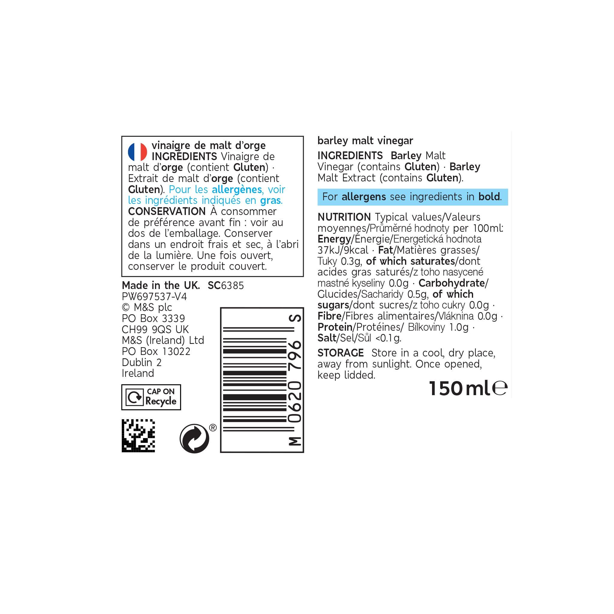 Malt Vinegar 284ml Label