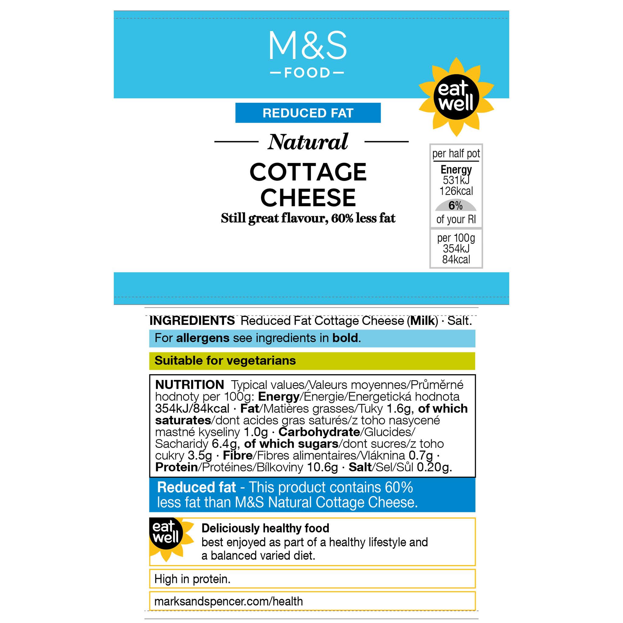 Low Fat Natural Cottage Cheese 300g Label