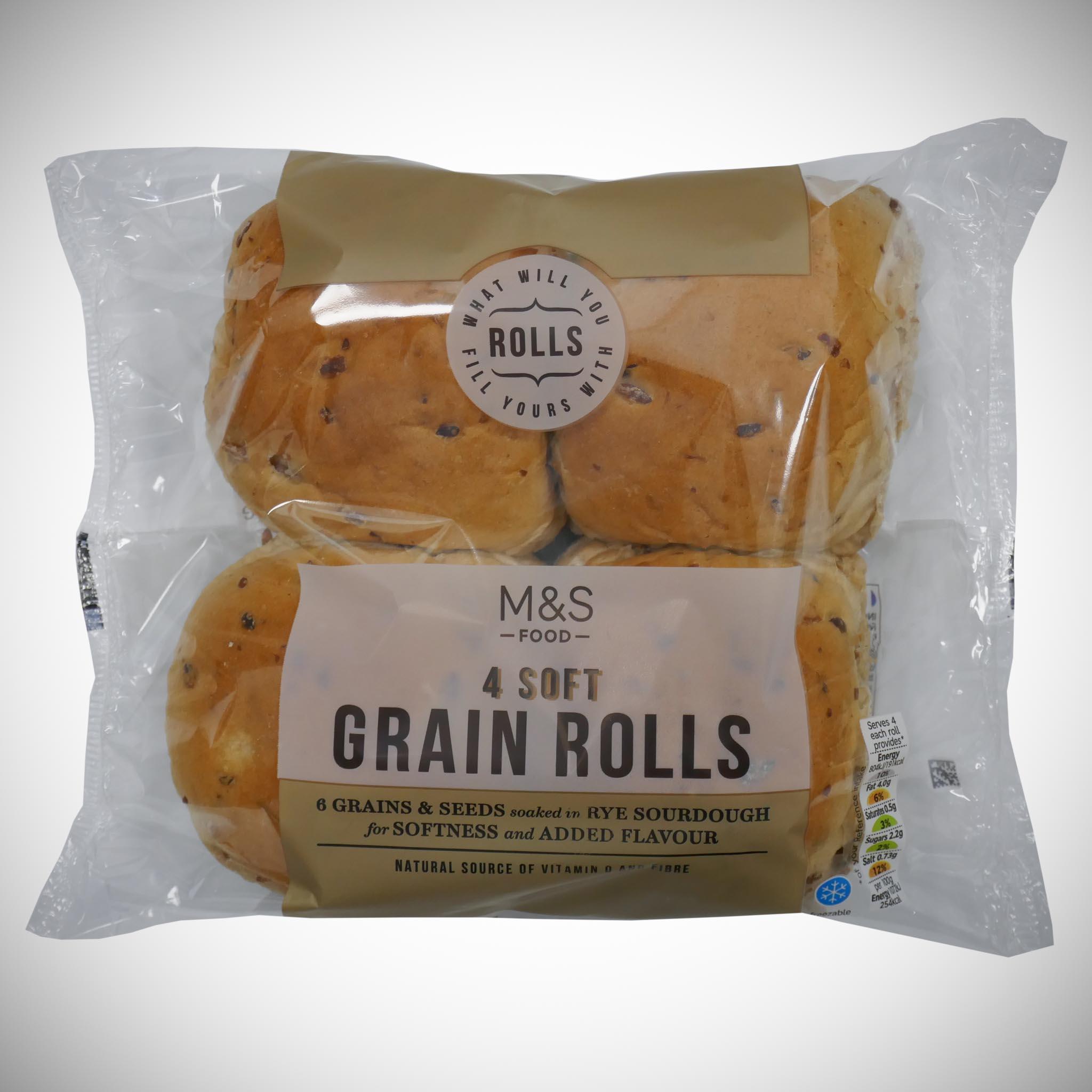 Soft Grain Rolls x 4