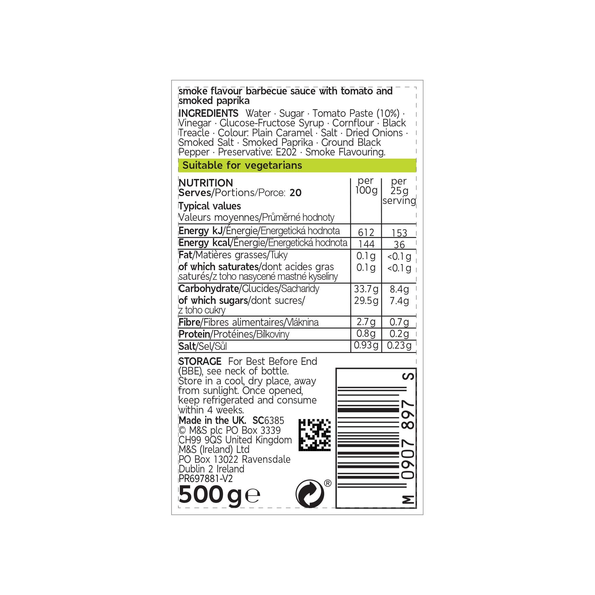 Barbecue Sauce 500g Label