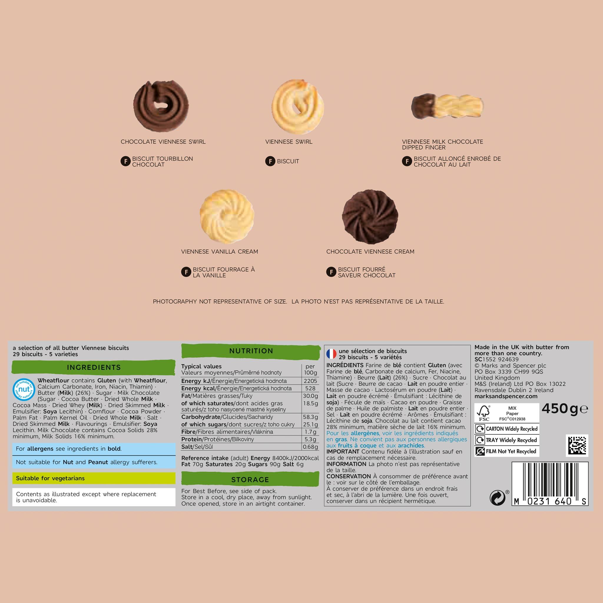 Viennese Biscuit Selection Carton 500g Label