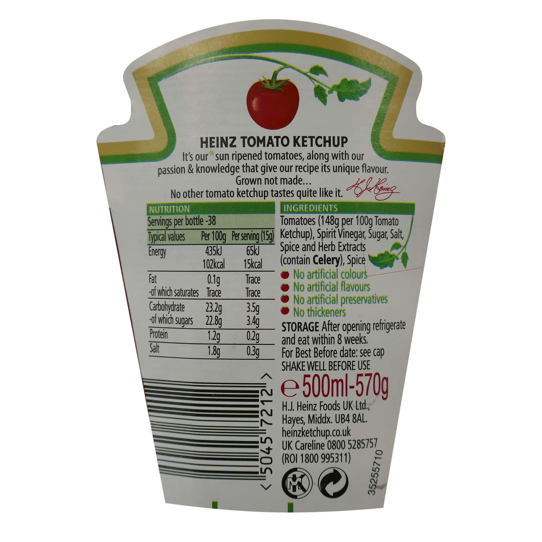 Heinz Ketchup 570g Label