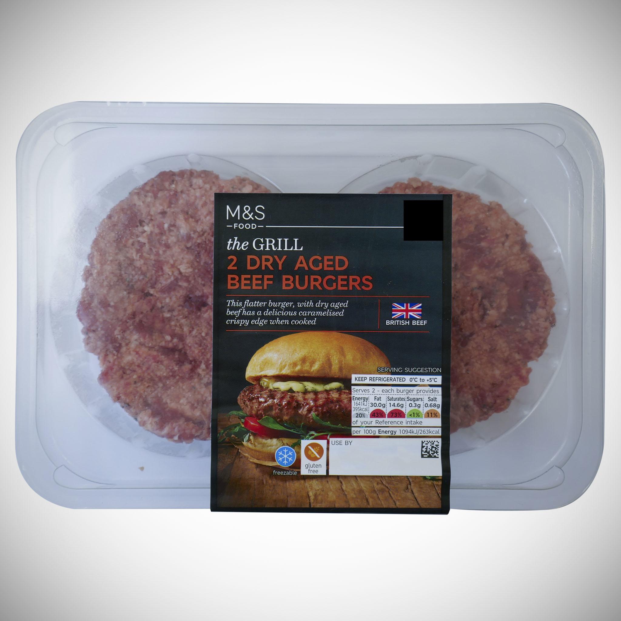 2 Dry Aged Beef Burgers 300g