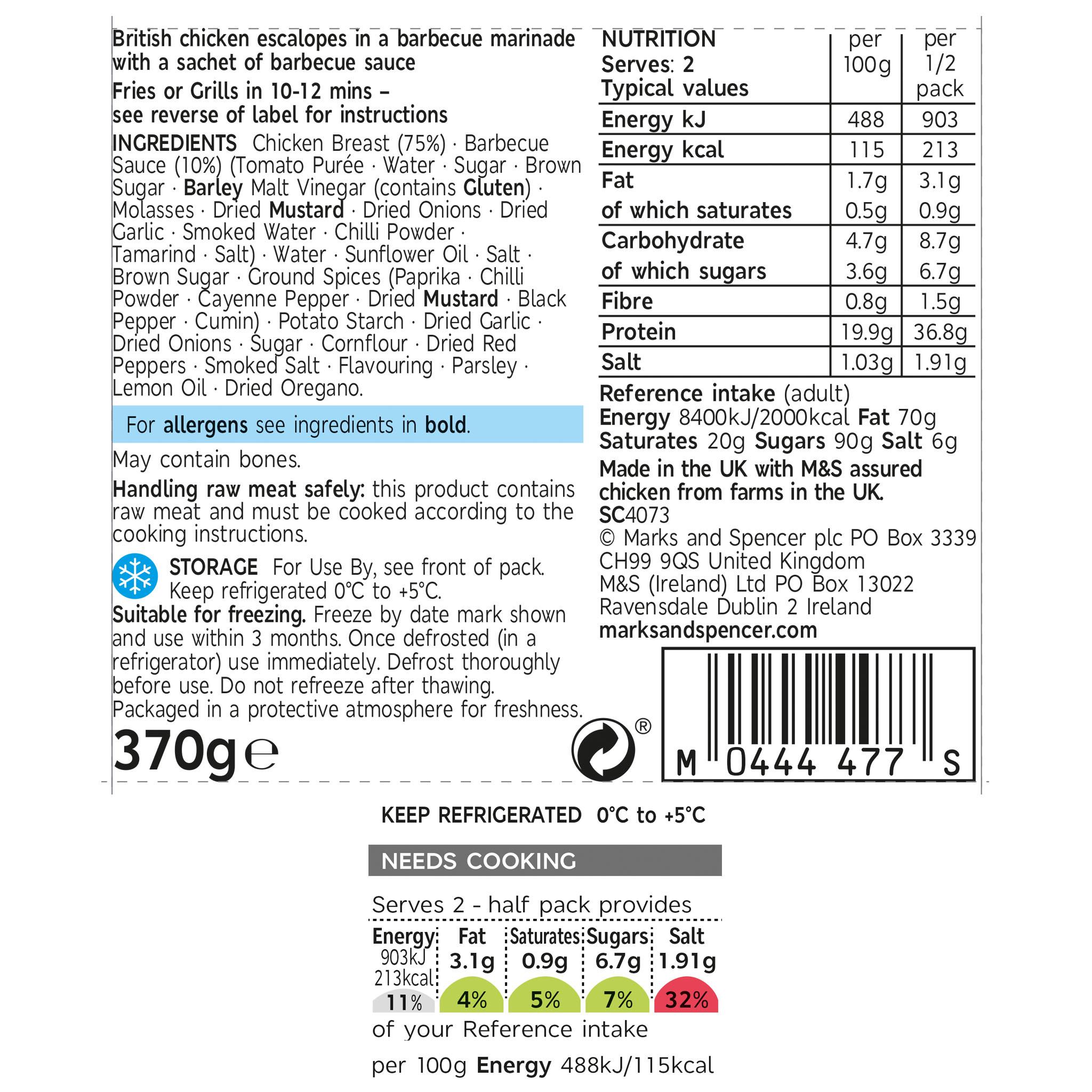 BBQ Chicken Flatties 352g Label