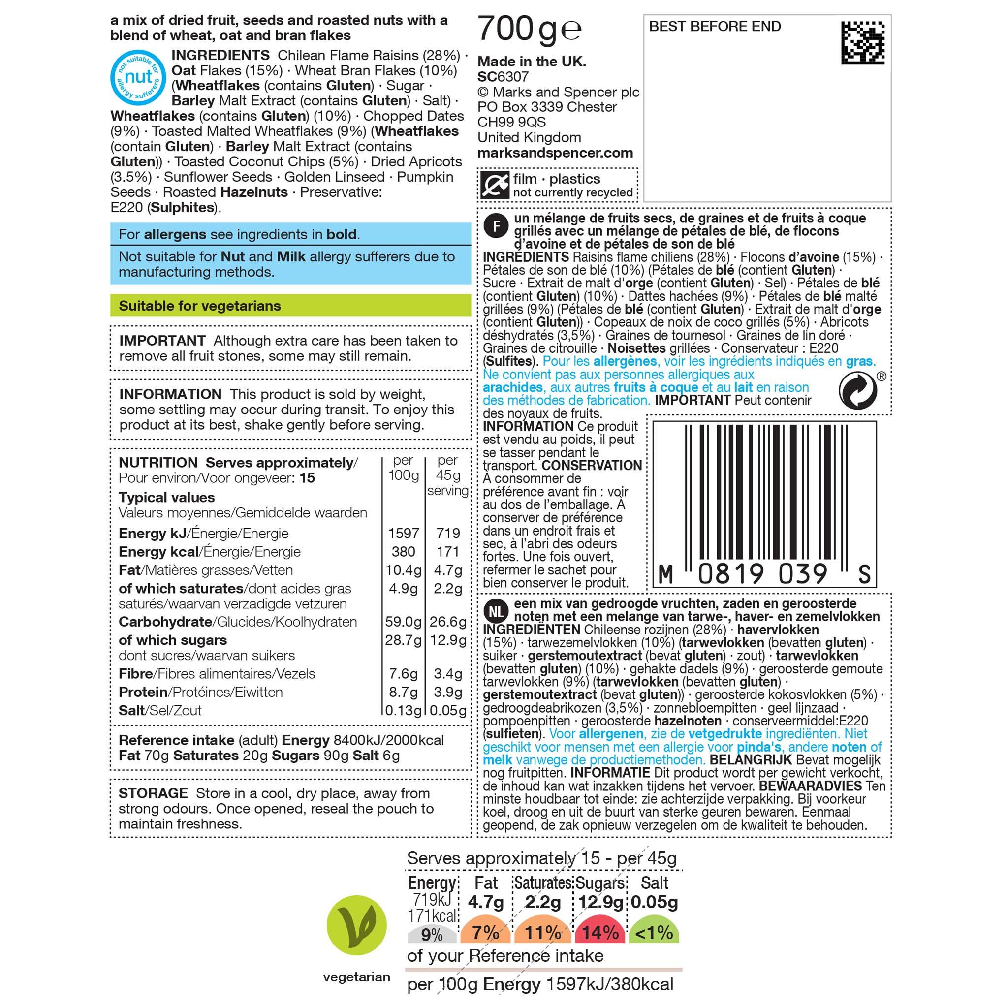 Fruit & Fibre Muesli 700g