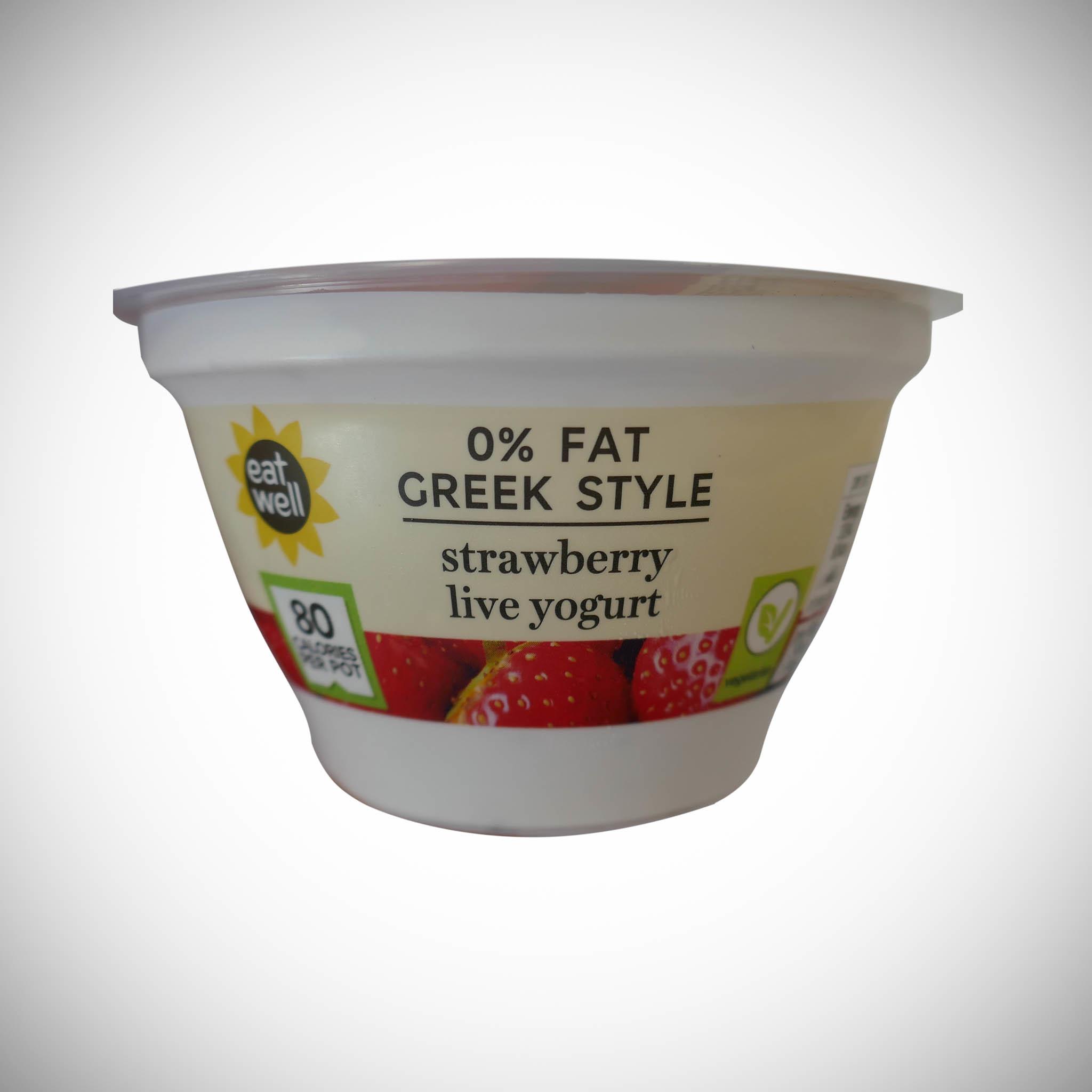 0% Fat Greek Style Strawberry Yogurt 140g