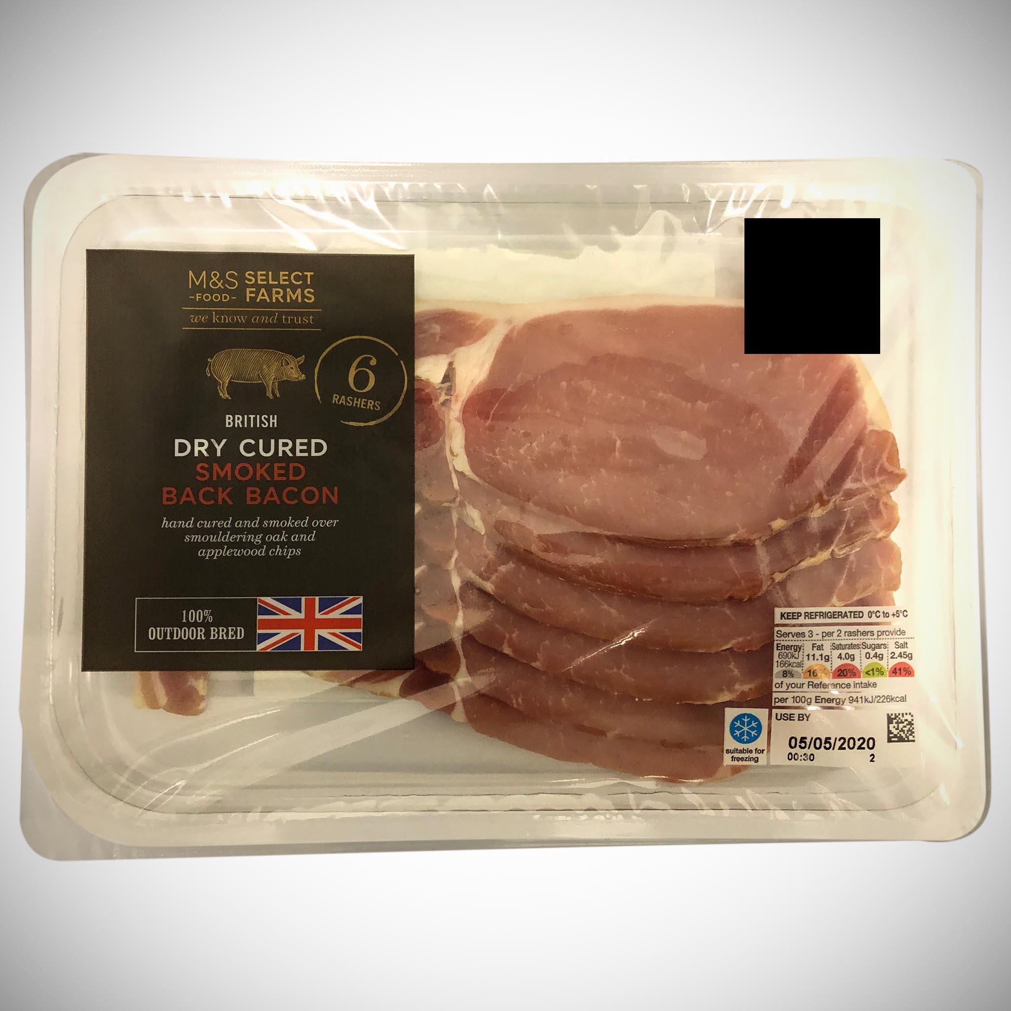 Outdoor Bred Smoked Back Bacon (6 Rashers) 220g