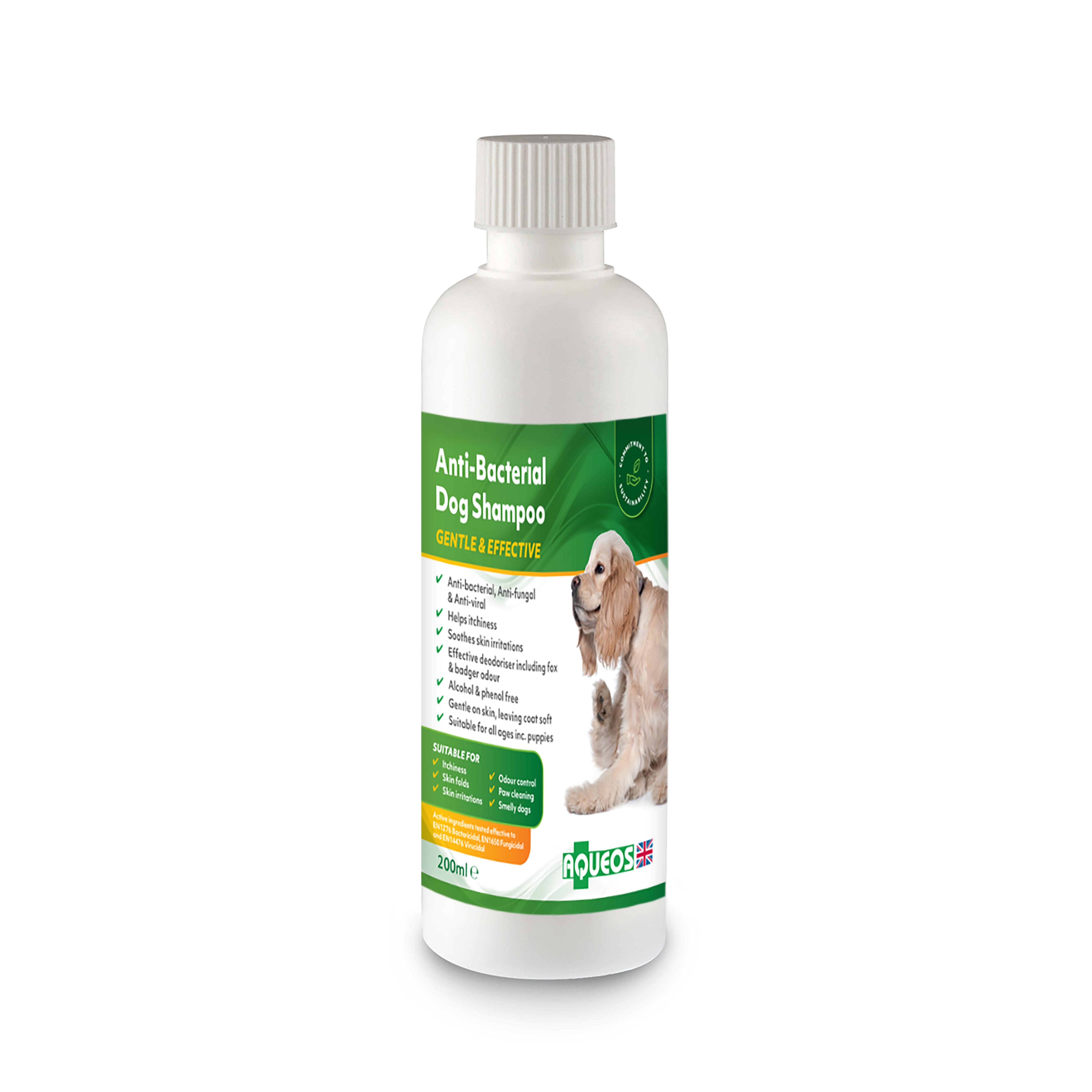 Aqueos antibacterial antifungal dog shampoo for itchy skin