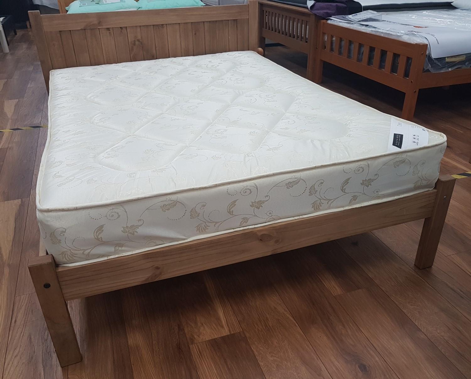 Rustic pine bed with Milford Virginia mattress