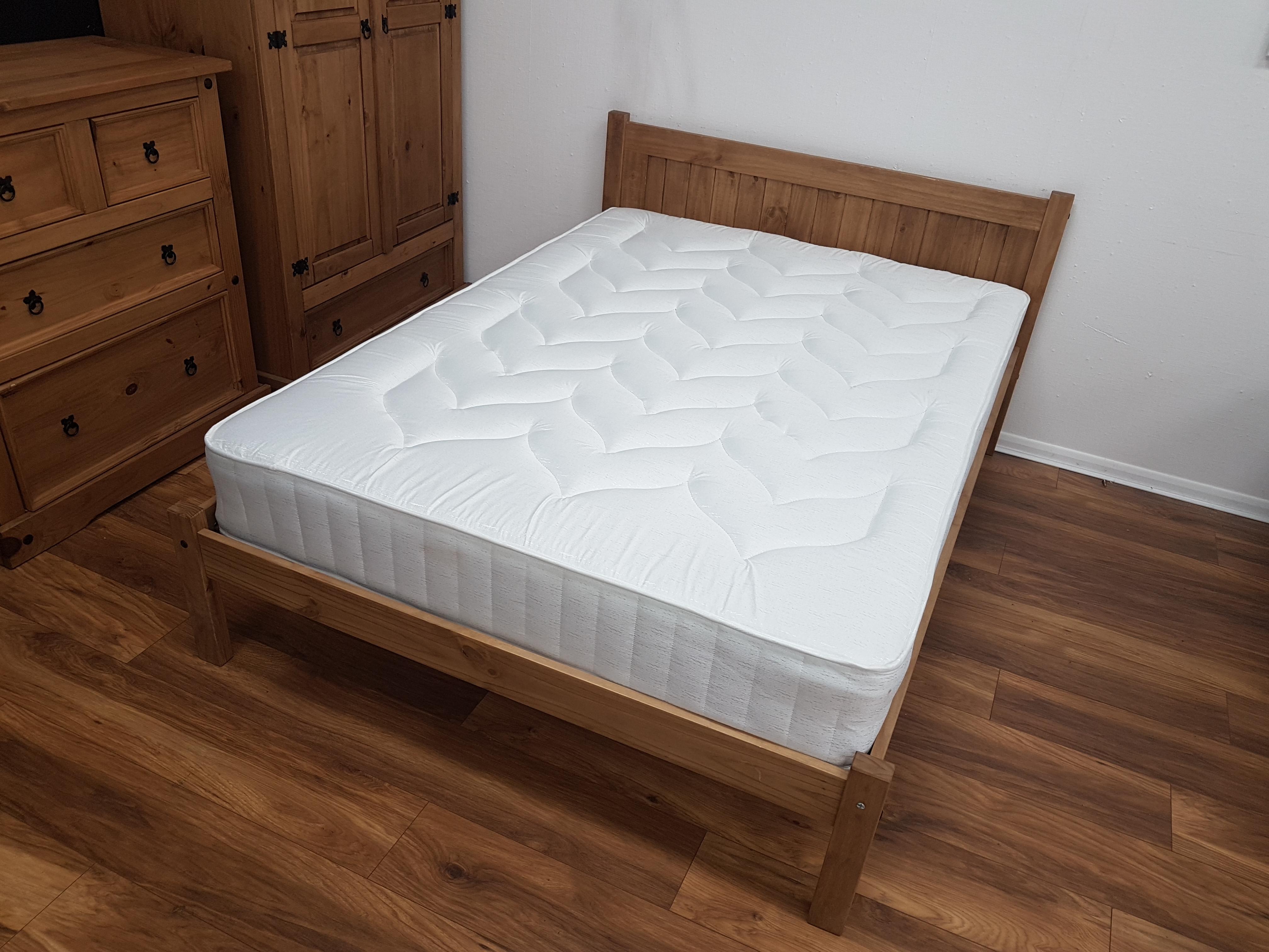 Rustic pine bed with Milford Colorado mattress