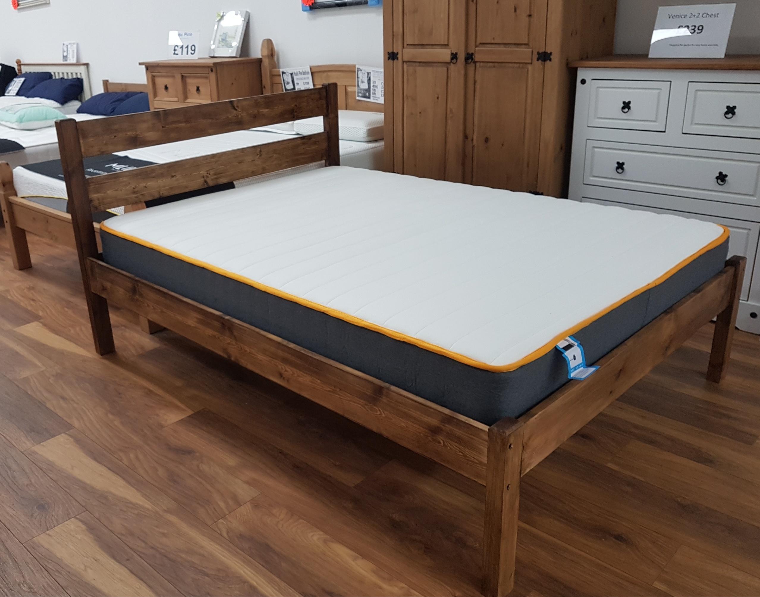 Lisa bed frame shown in the Mattress people shop