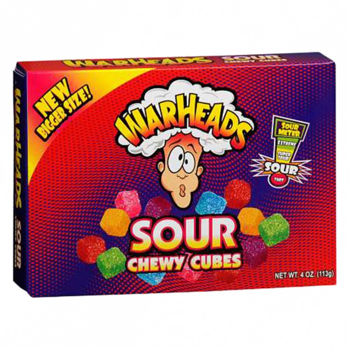 Warheads Sour Cubes Assorted Fruit Flavour Chewy Candy Pieces