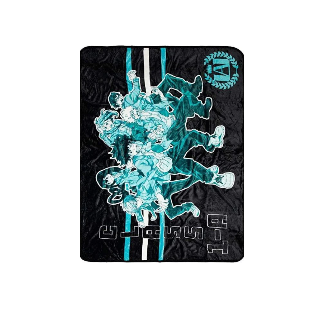 Just Funky My Hero Academia Teal and Black Class 1-A Fleece Blanket