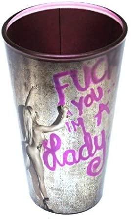 Get Down Art Pink Lady F**k You  Pint Glass by Just Funky